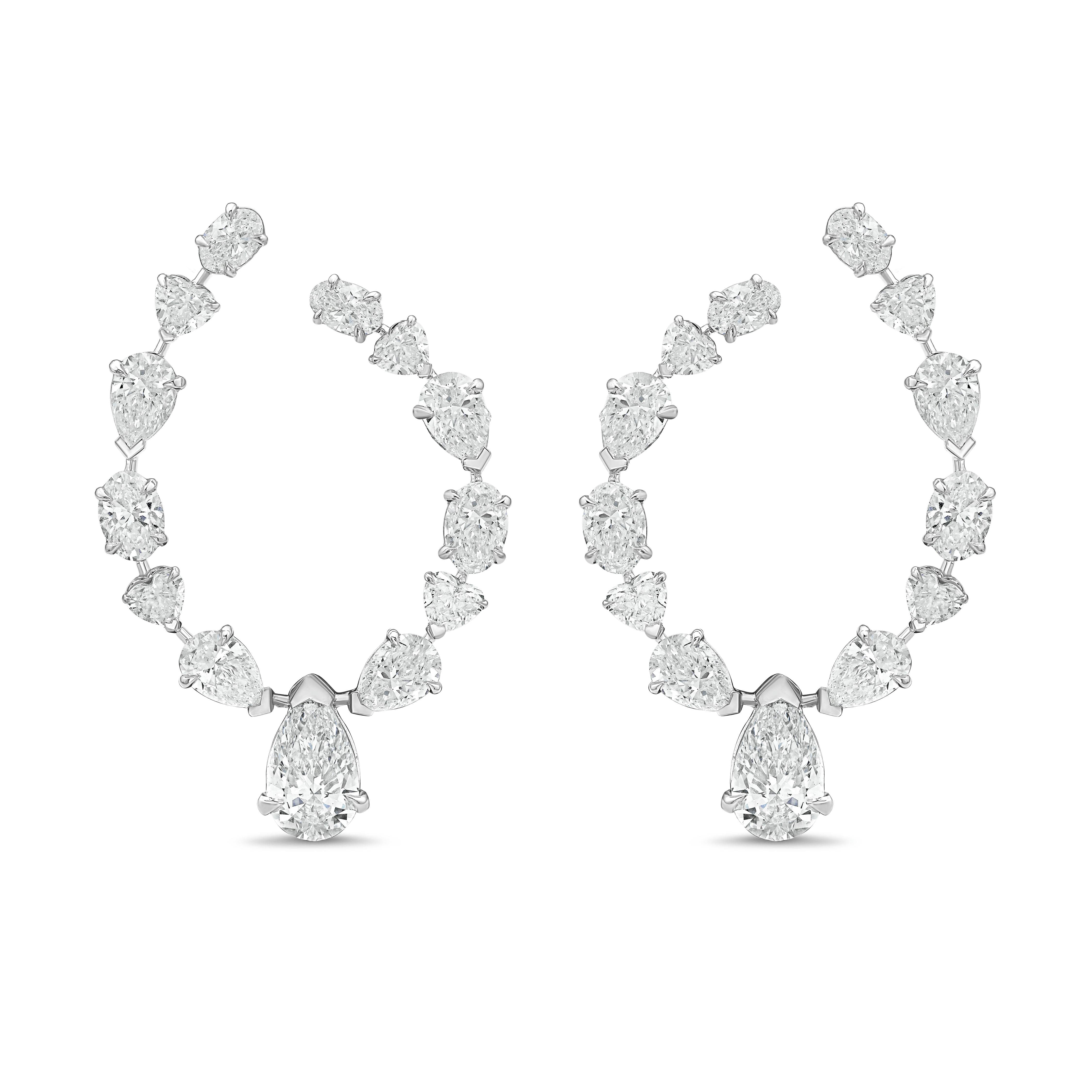 Lab Grown Multi-Cut Diamond Hoop Earrings