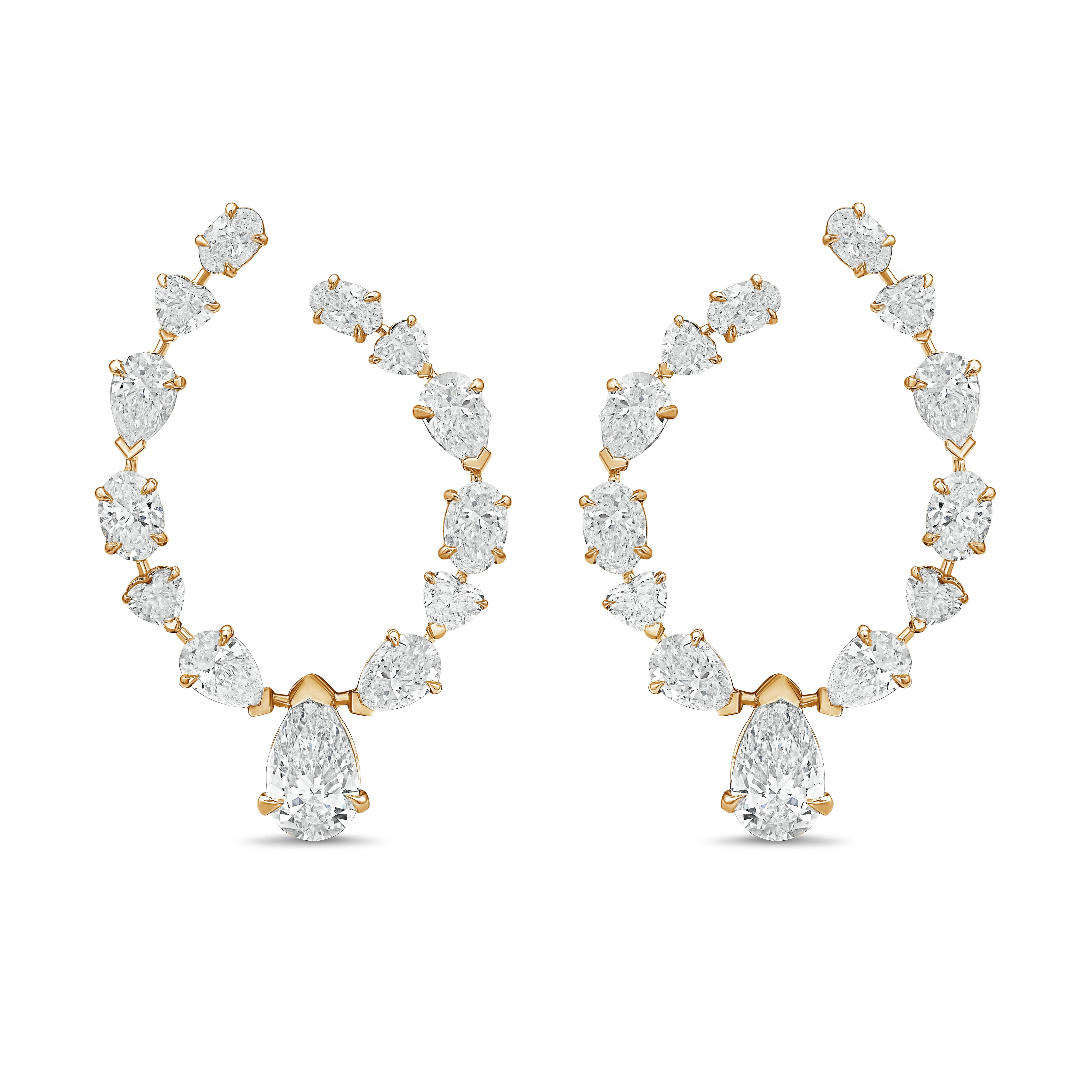 Lab Grown Multi-Cut Diamond Hoop Earrings