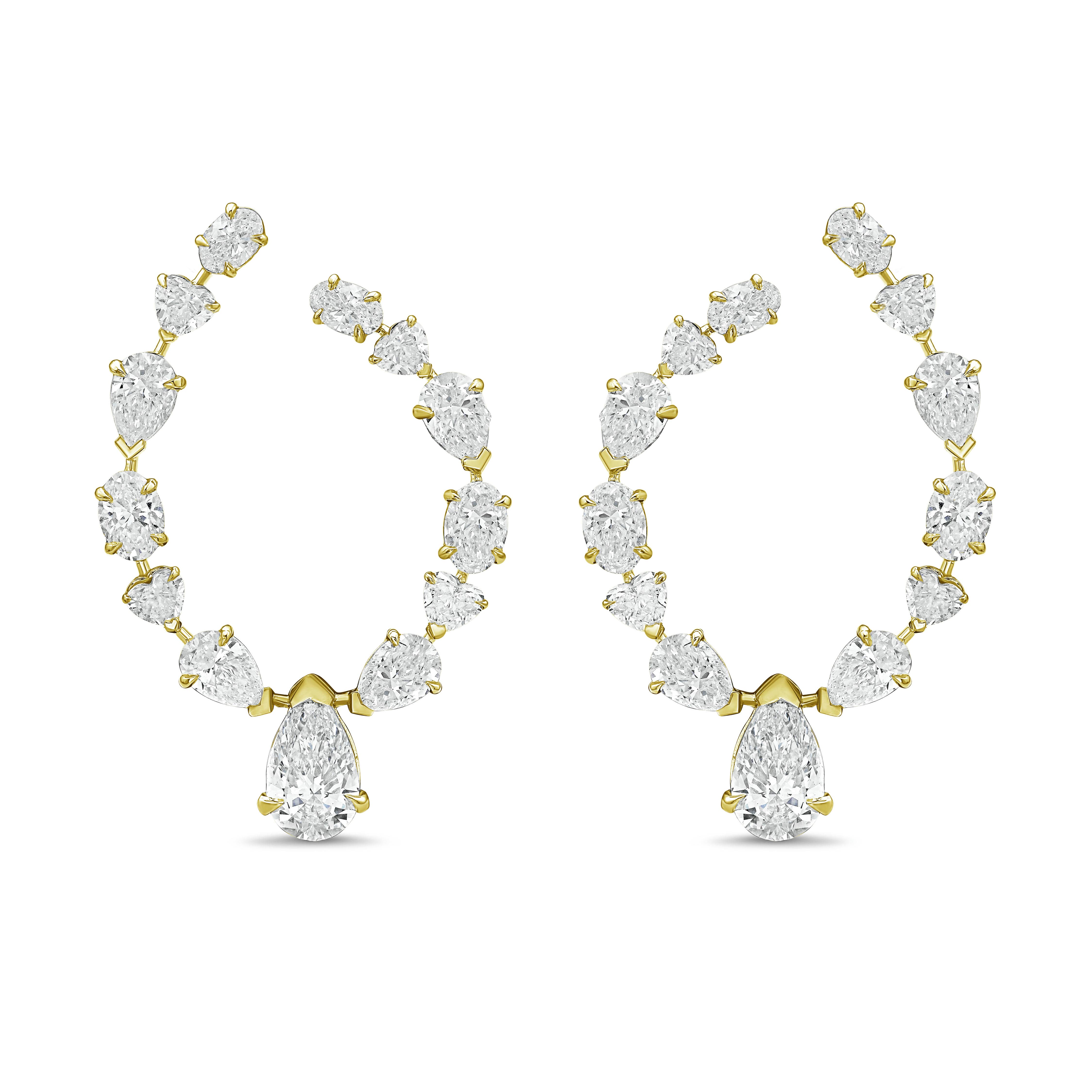 Lab Grown Multi-Cut Diamond Hoop Earrings
