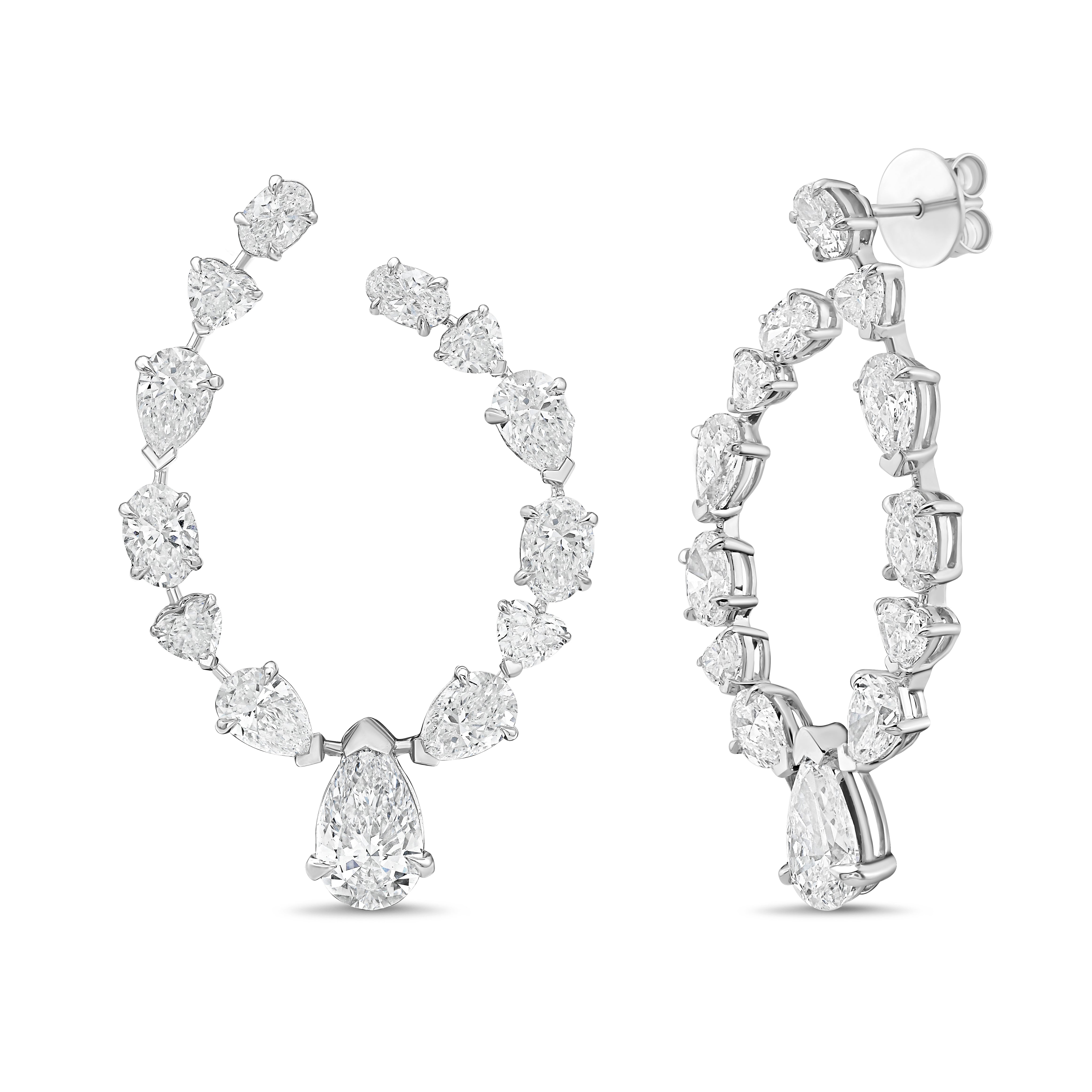 Lab Grown Multi-Cut Diamond Hoop Earrings