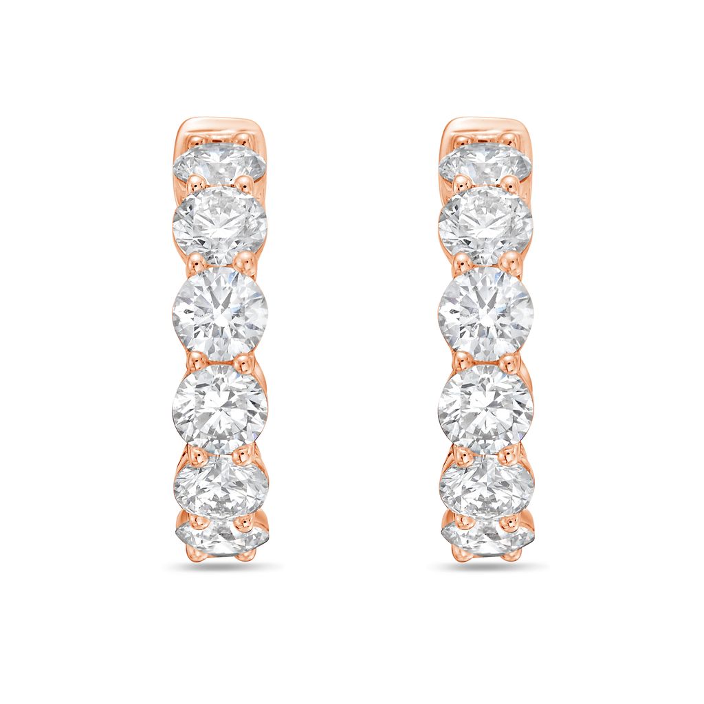 Lab Grown Round Diamond Hoop Earrings