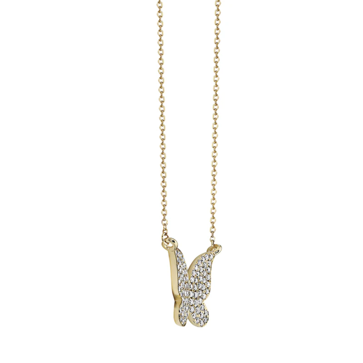 Pave Diamond Butterfly Pendant