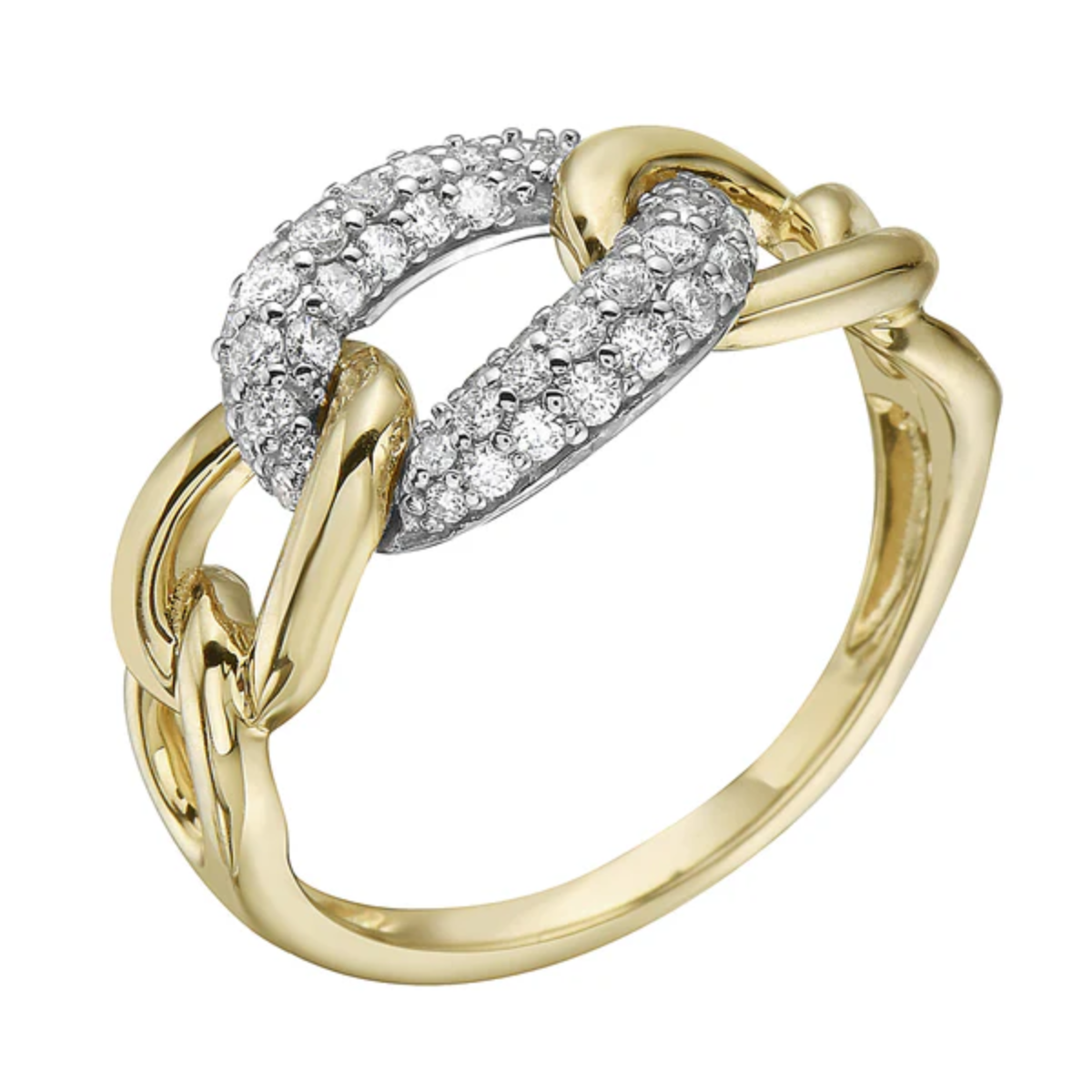 Diamond Curb Link Ring