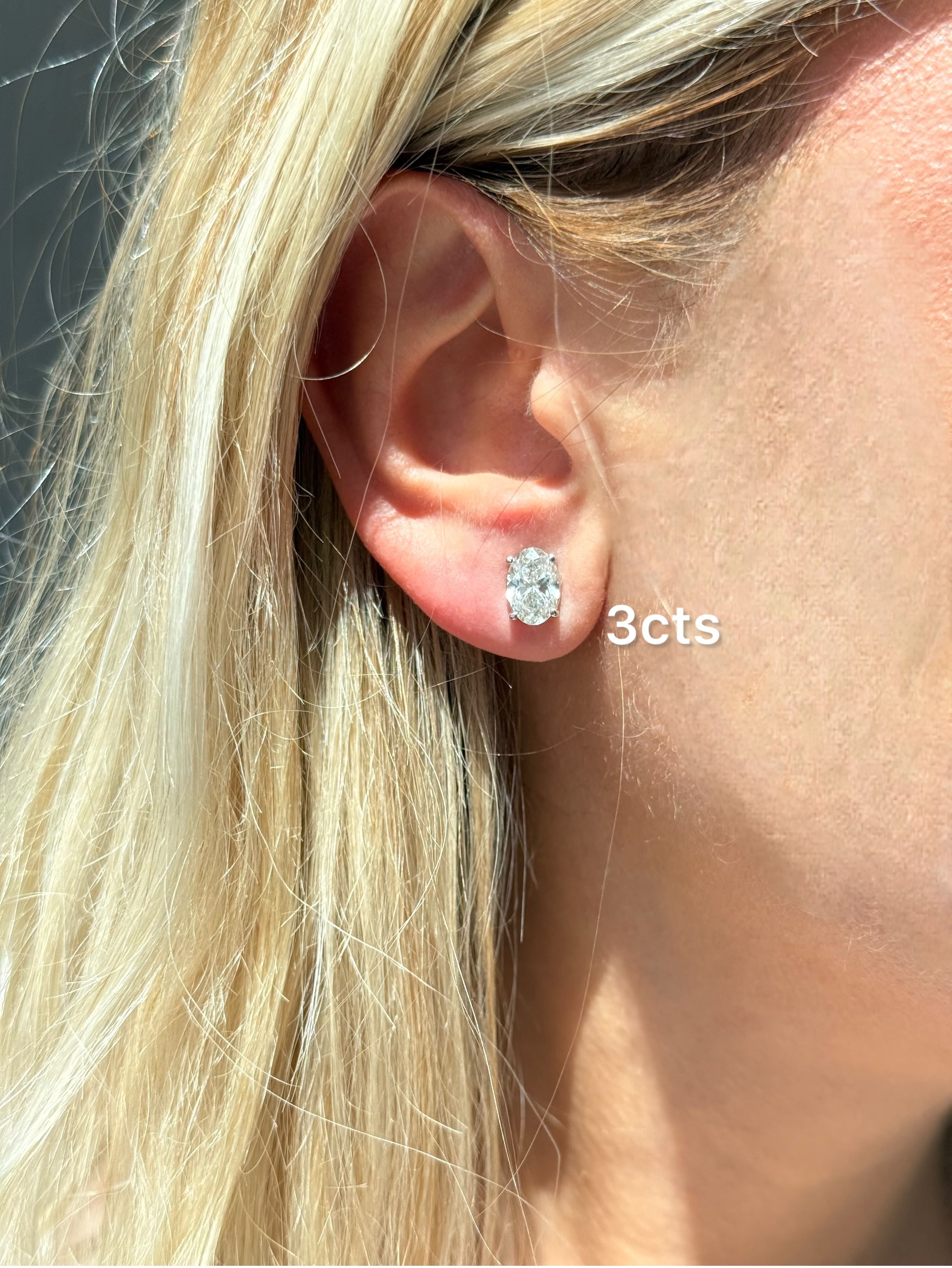 Lab Grown Oval Diamond Studs
