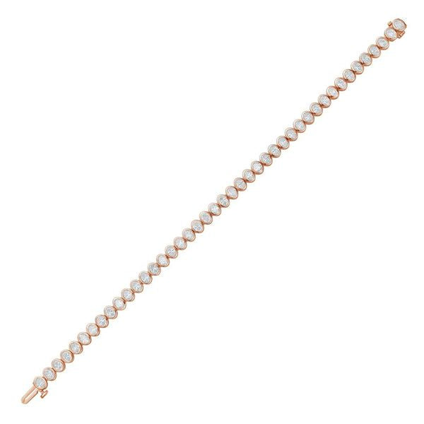 Lab Grown Oval Bezel Tennis Bracelet