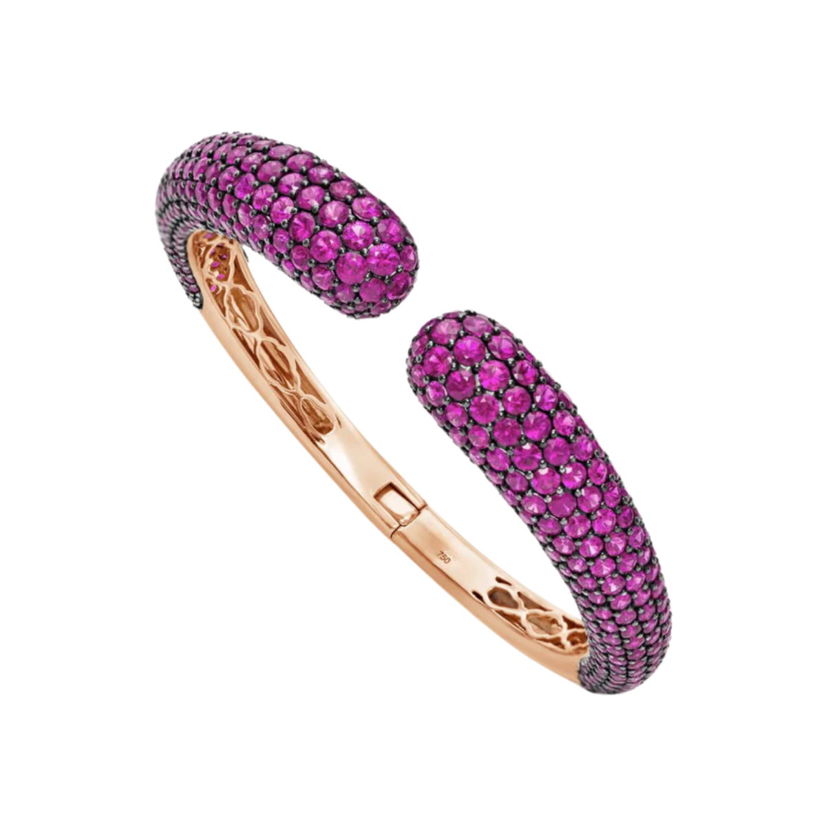 Deep Pink Sapphire Dome Bangle