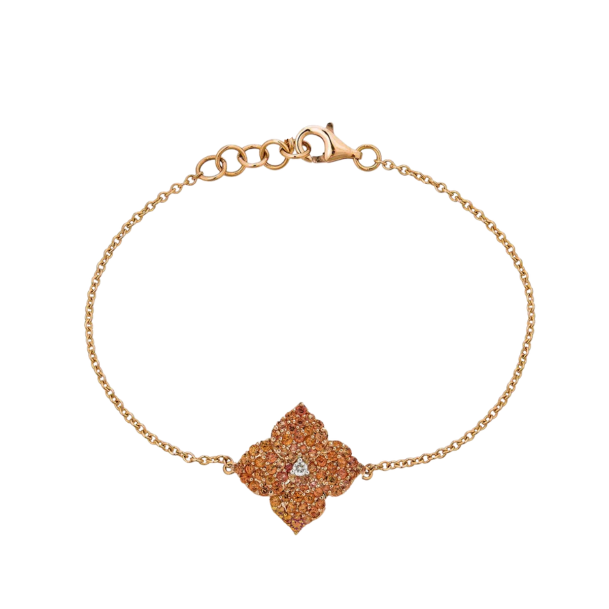 Small Orange Sapphire Fleur Bracelet