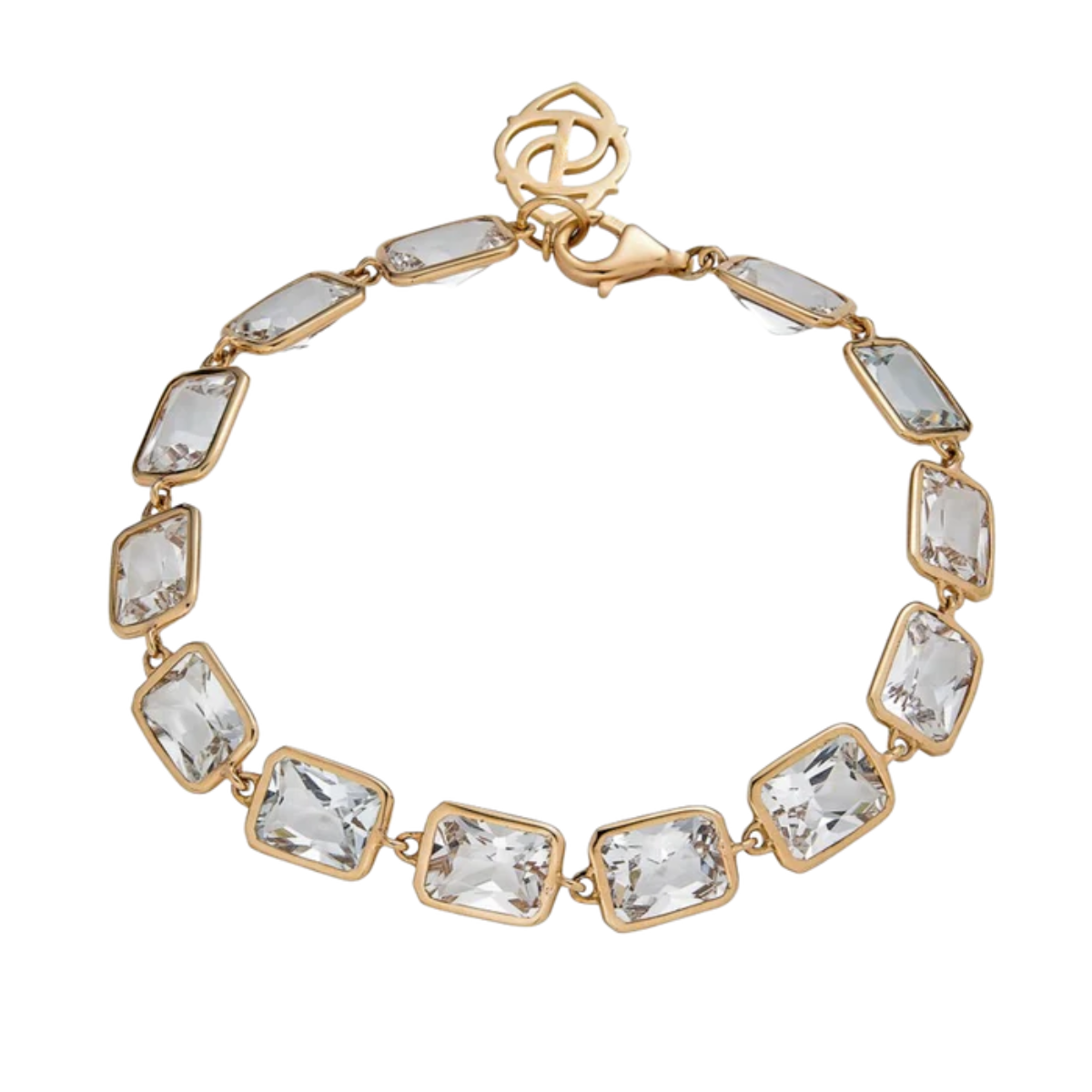 White Topaz Bezel Set Bracelet