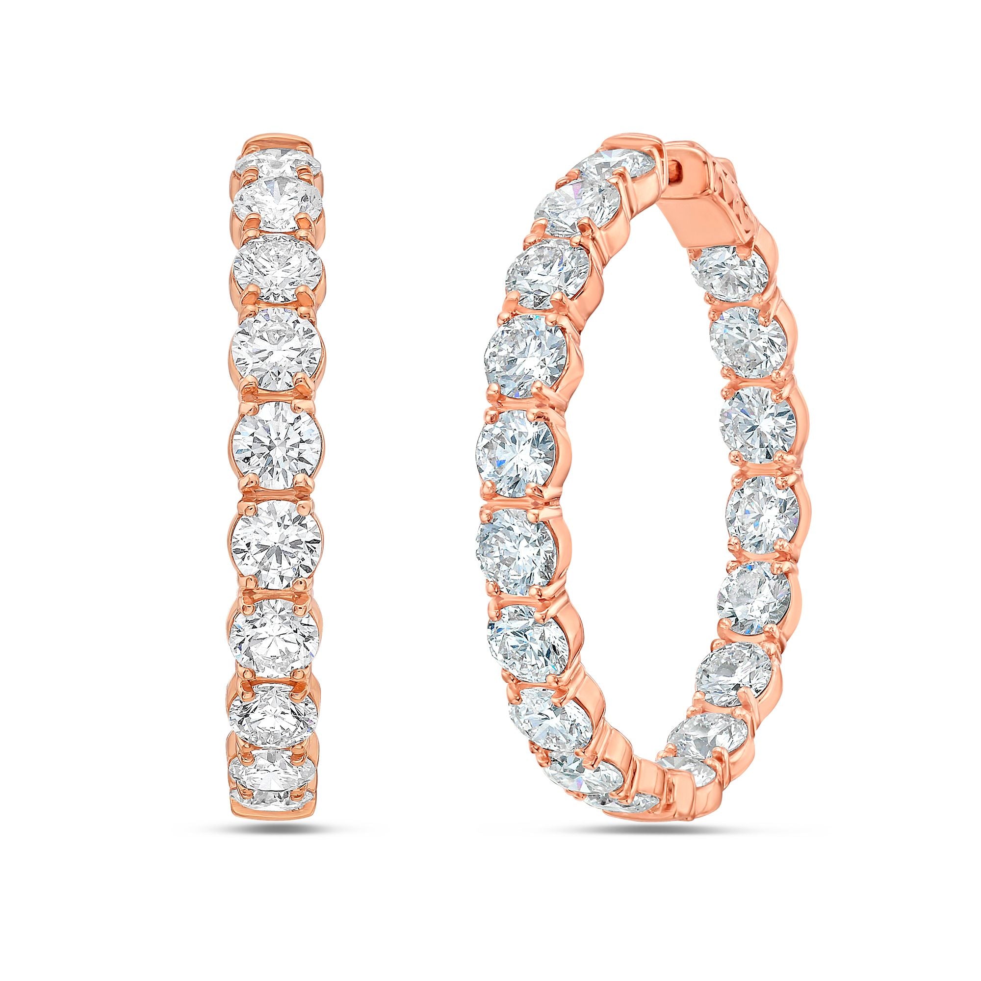 14Kt Lab Grown Diamond Hoop Earrings