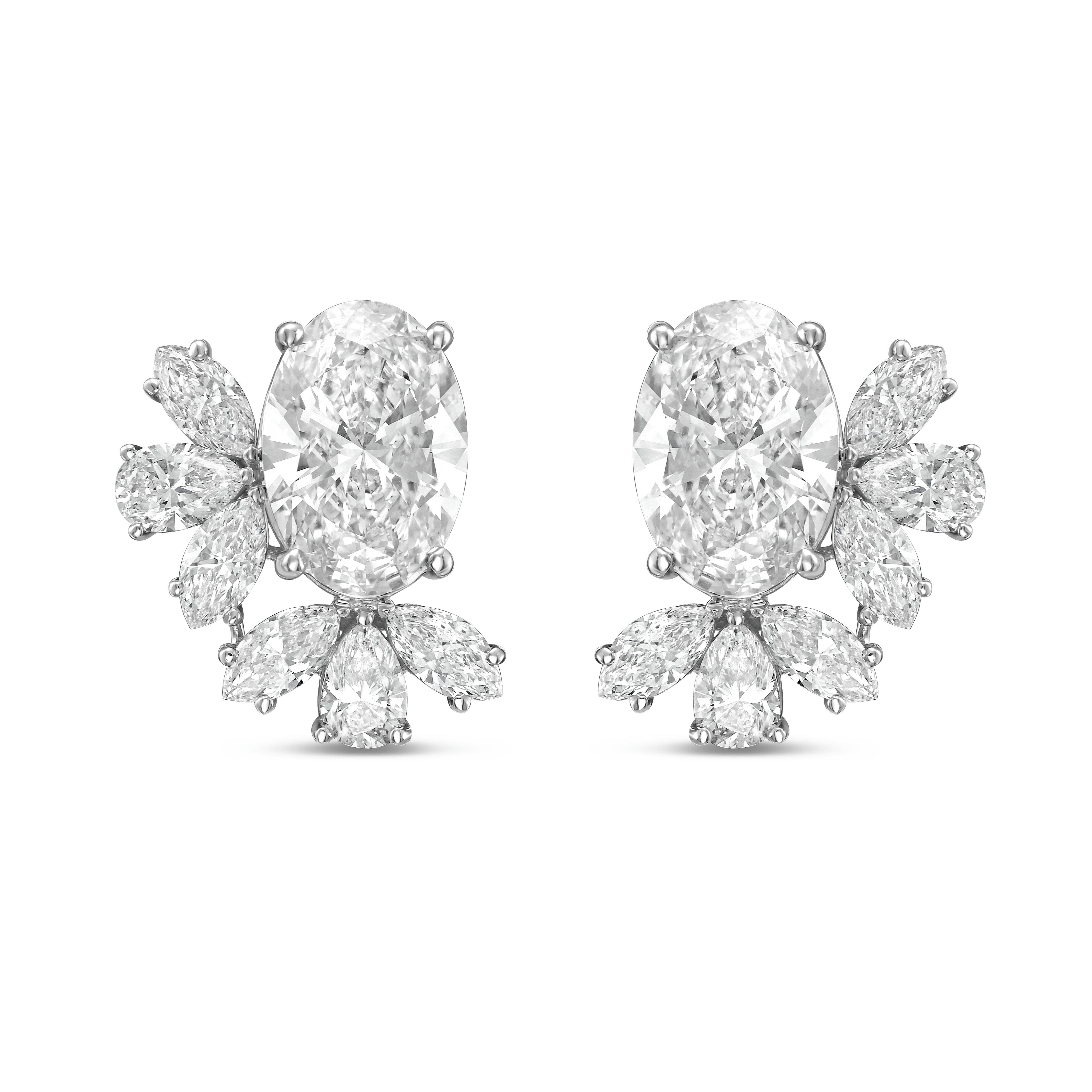 Lab Grown Multi-Cut Diamond Cluster Earrings