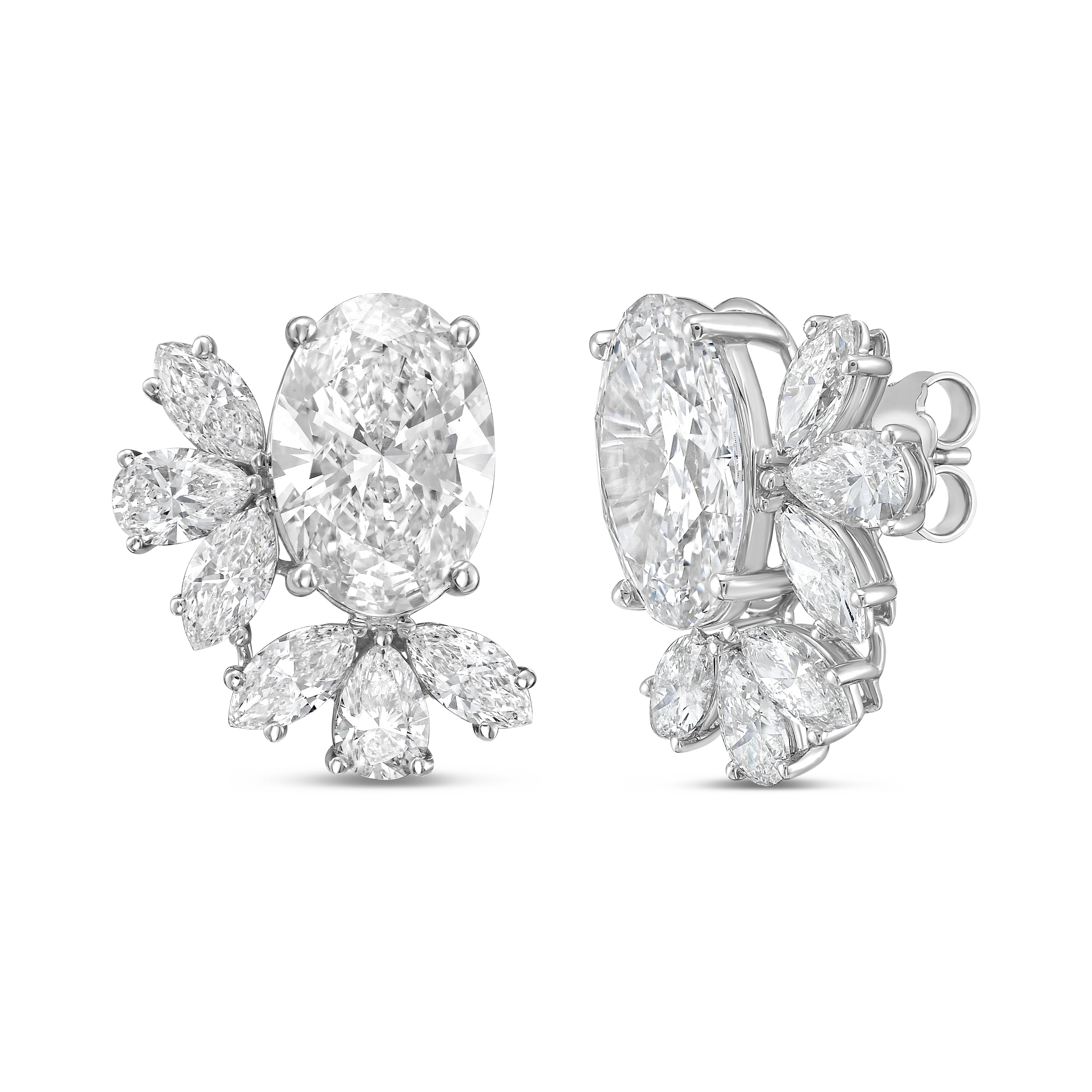 Lab Grown Multi-Cut Diamond Cluster Earrings