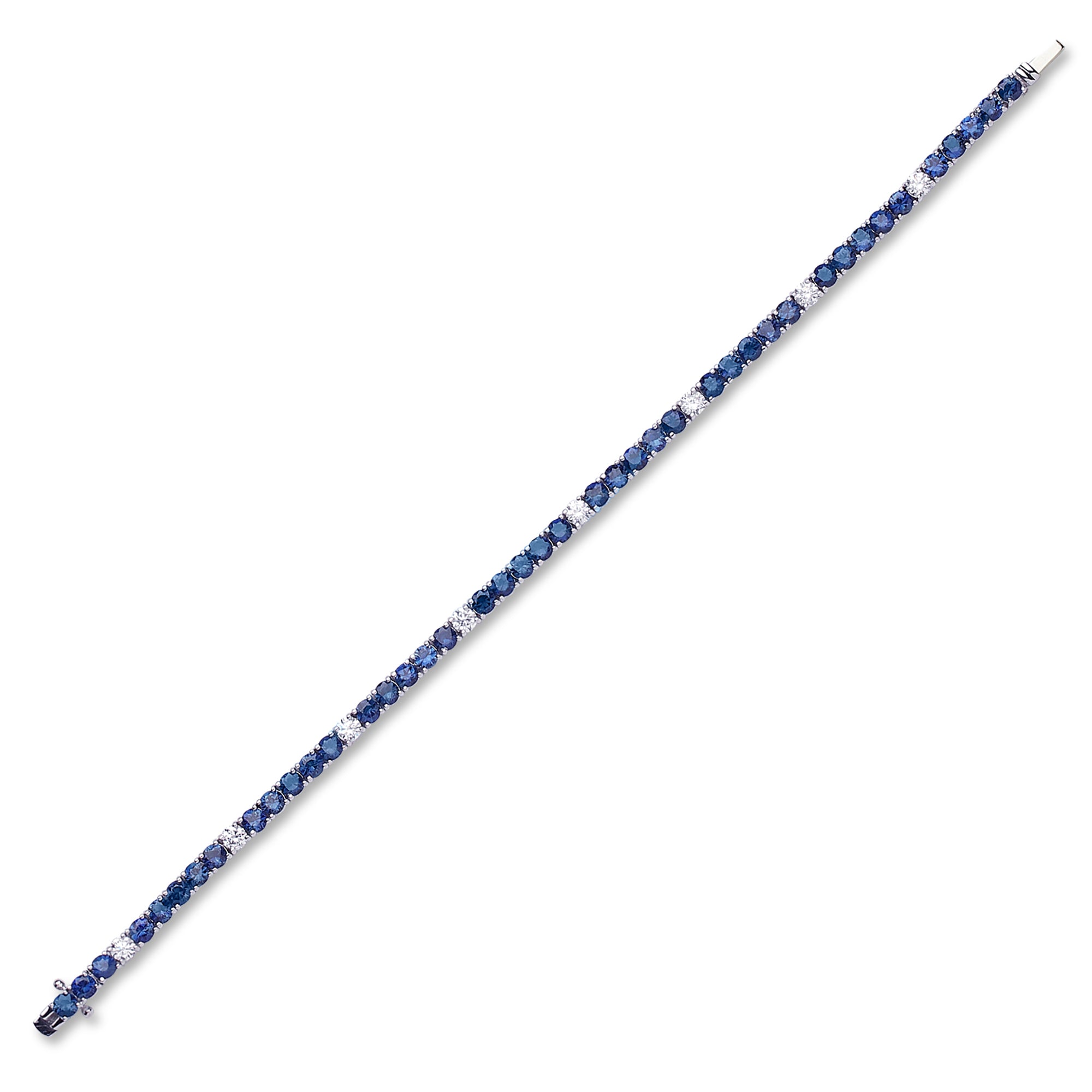 8cts Round Sapphire Diamond Tennis Bracelet