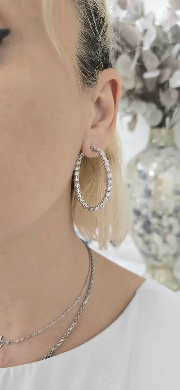 11.00cts Inside-Out Diamond Hoops