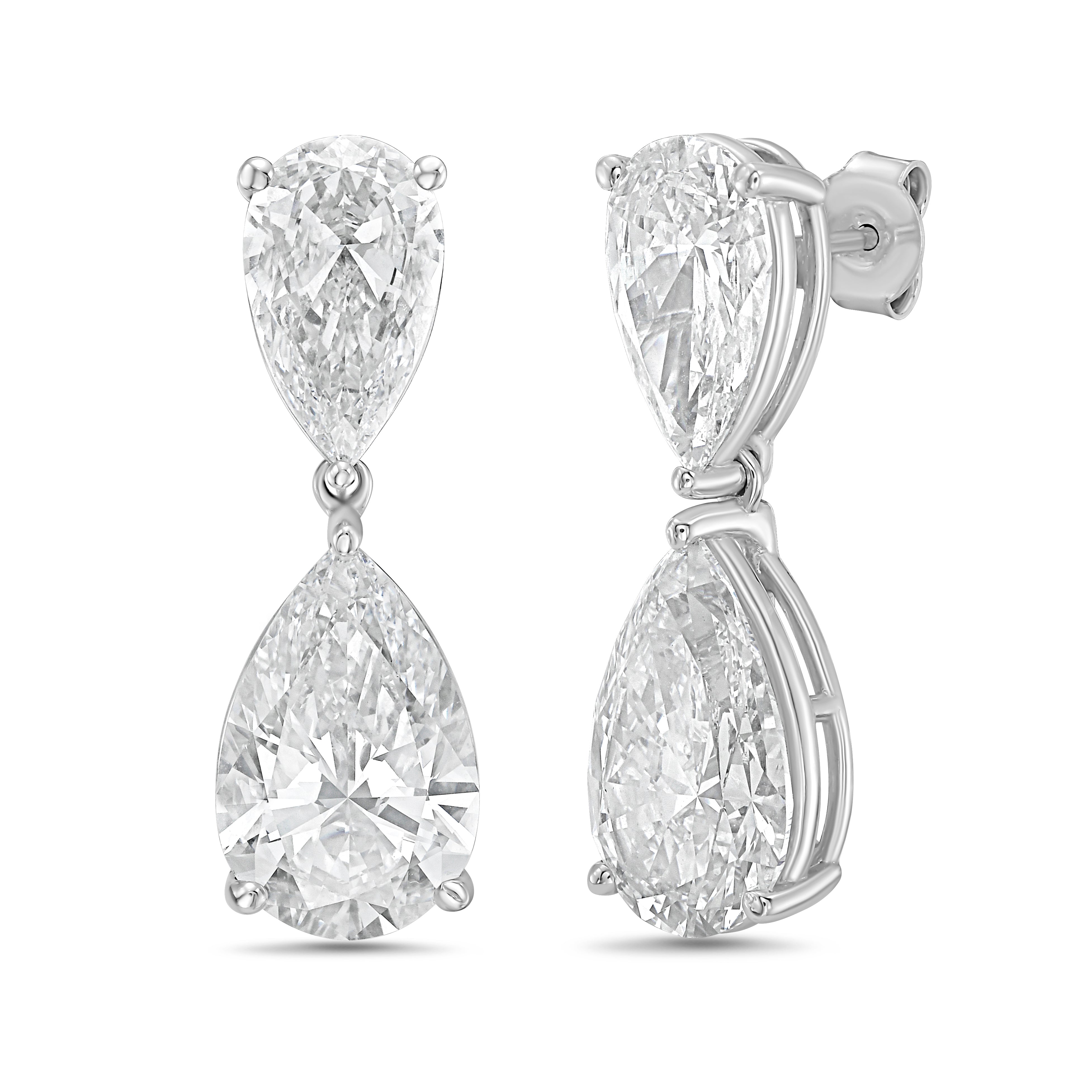Lab Grown Pear Diamond Drop Earrings