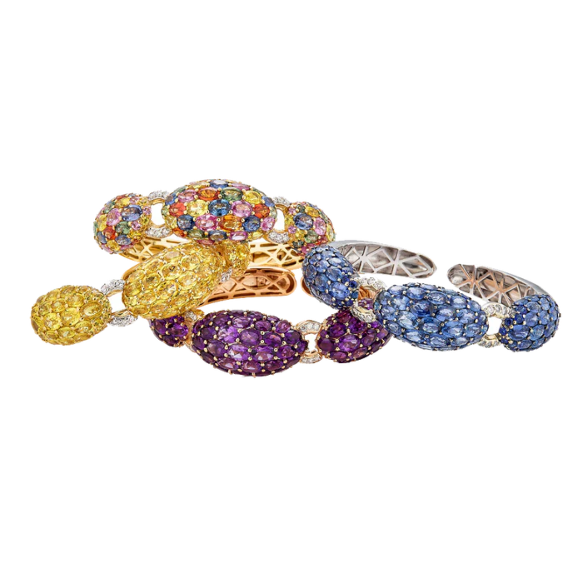Blue Sapphire Dome Bangle