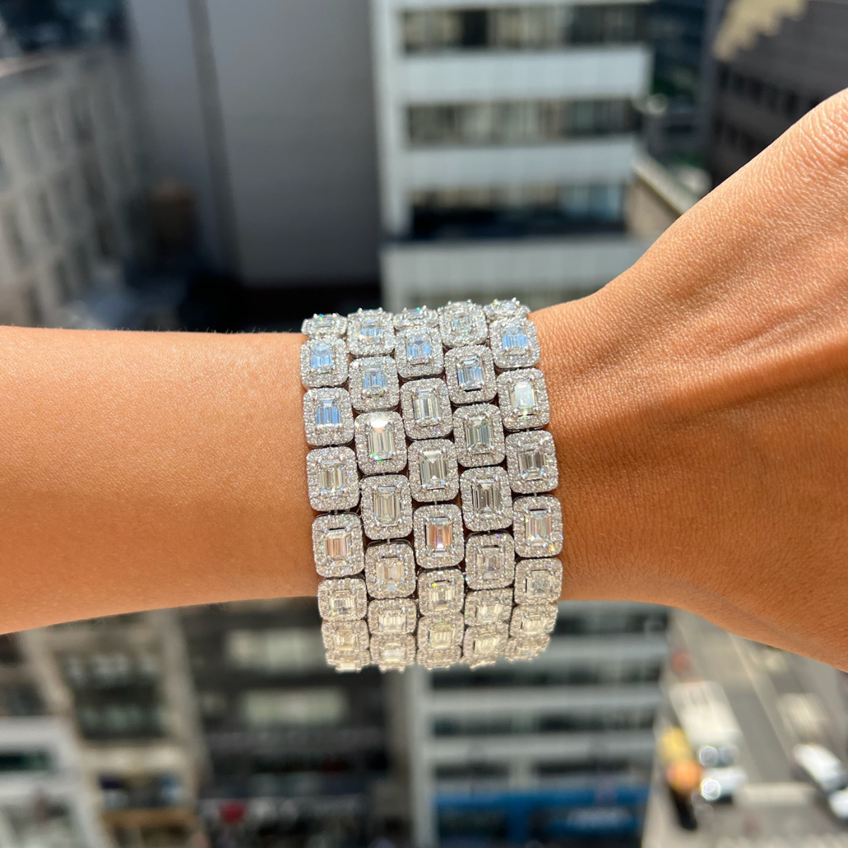 74ct Diamond Halo Bracelet