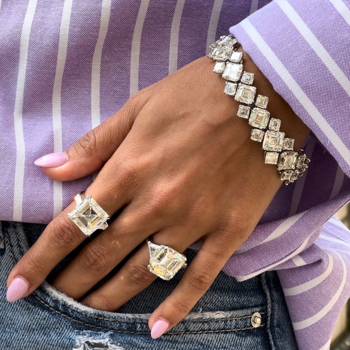 Ascher Cut Diamond Bracelet