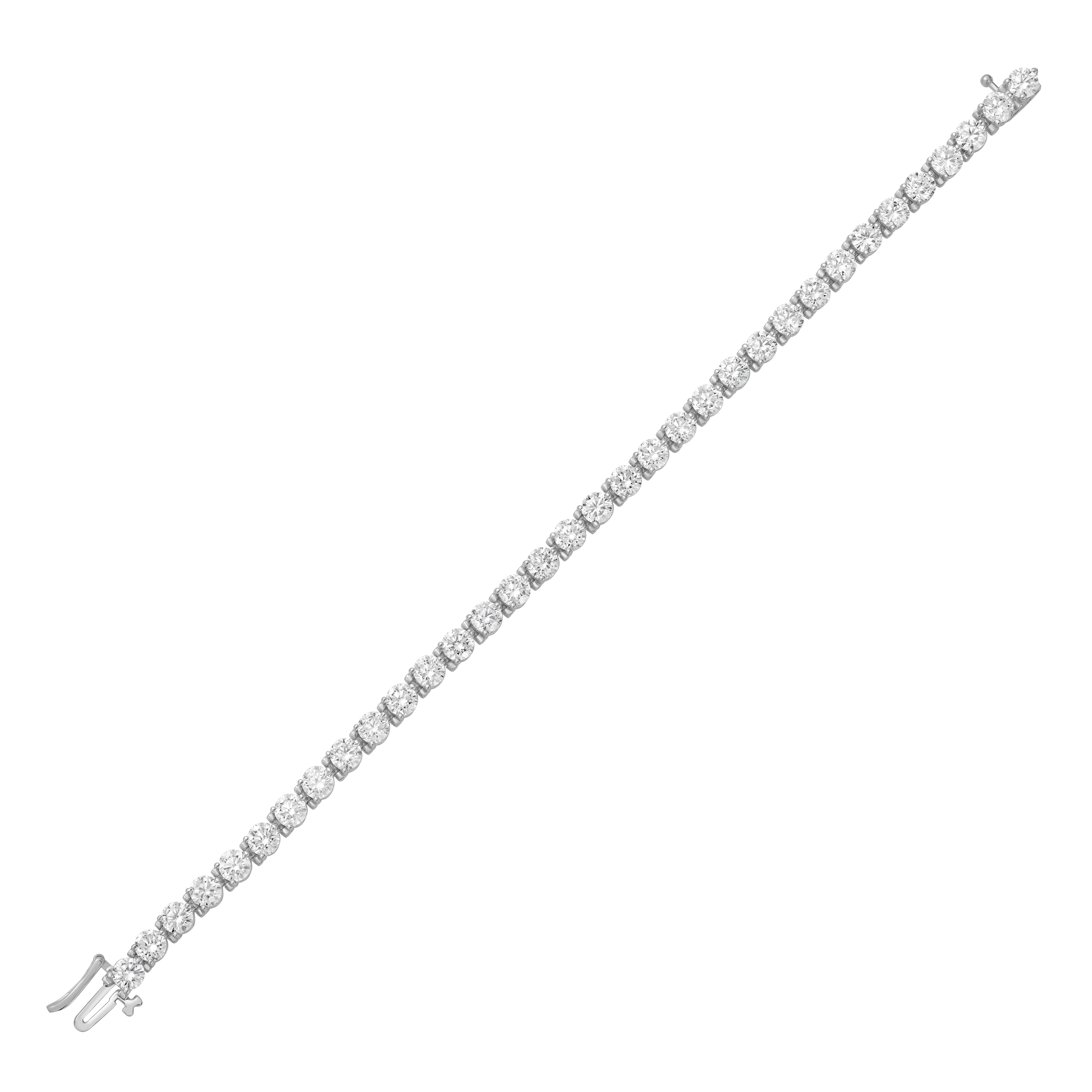 Lab Grown Round Diamond 3 prong Tennis Bracelet