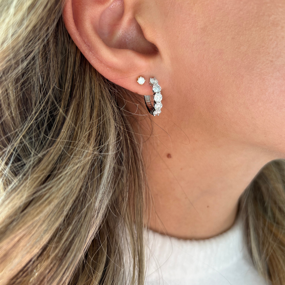 2ct Mini Diamond Hoop