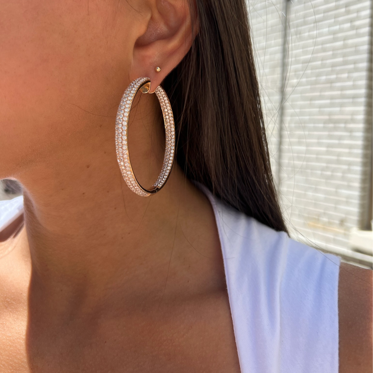 1 carat diamond hoop earrings