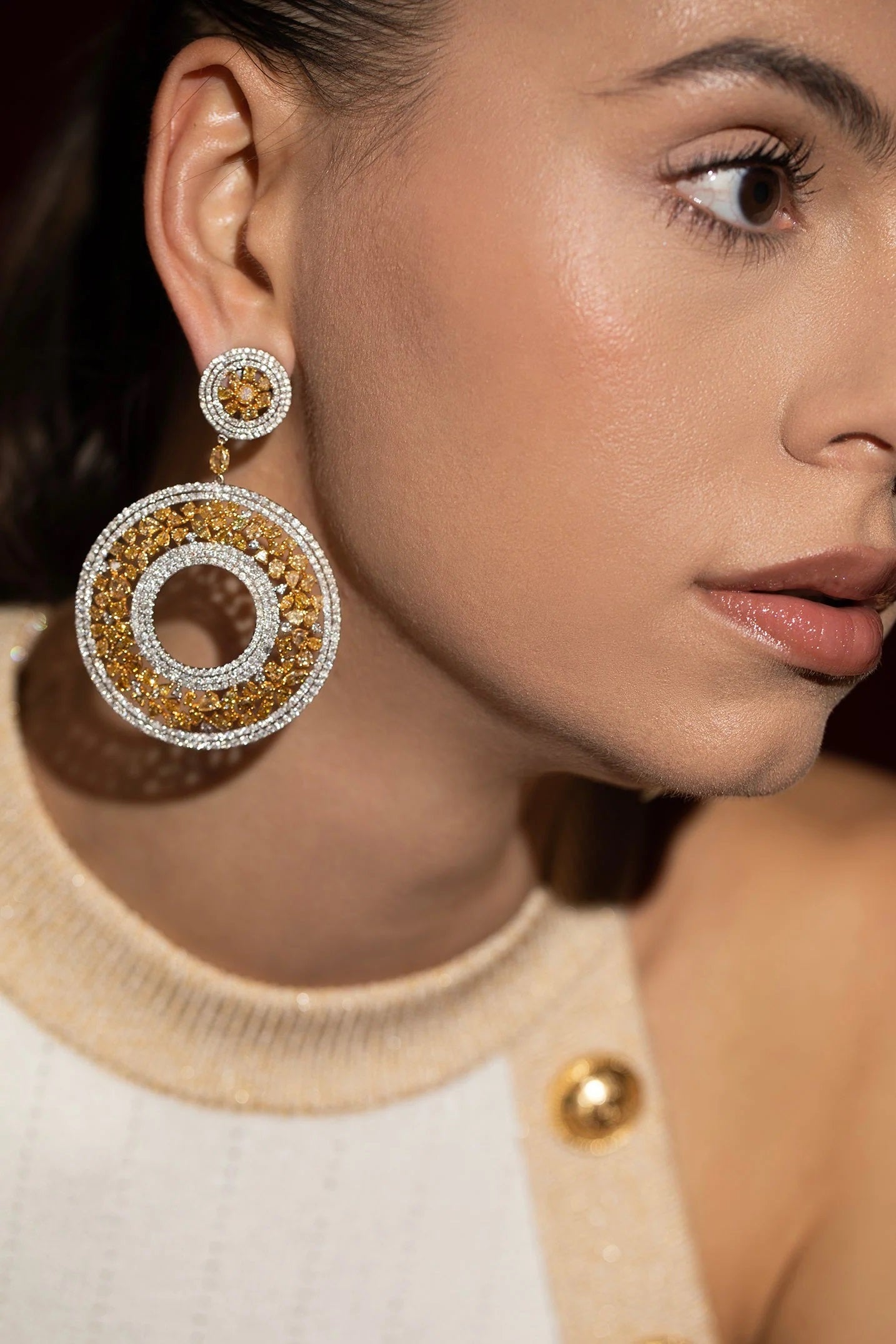 simple diamond drop earrings