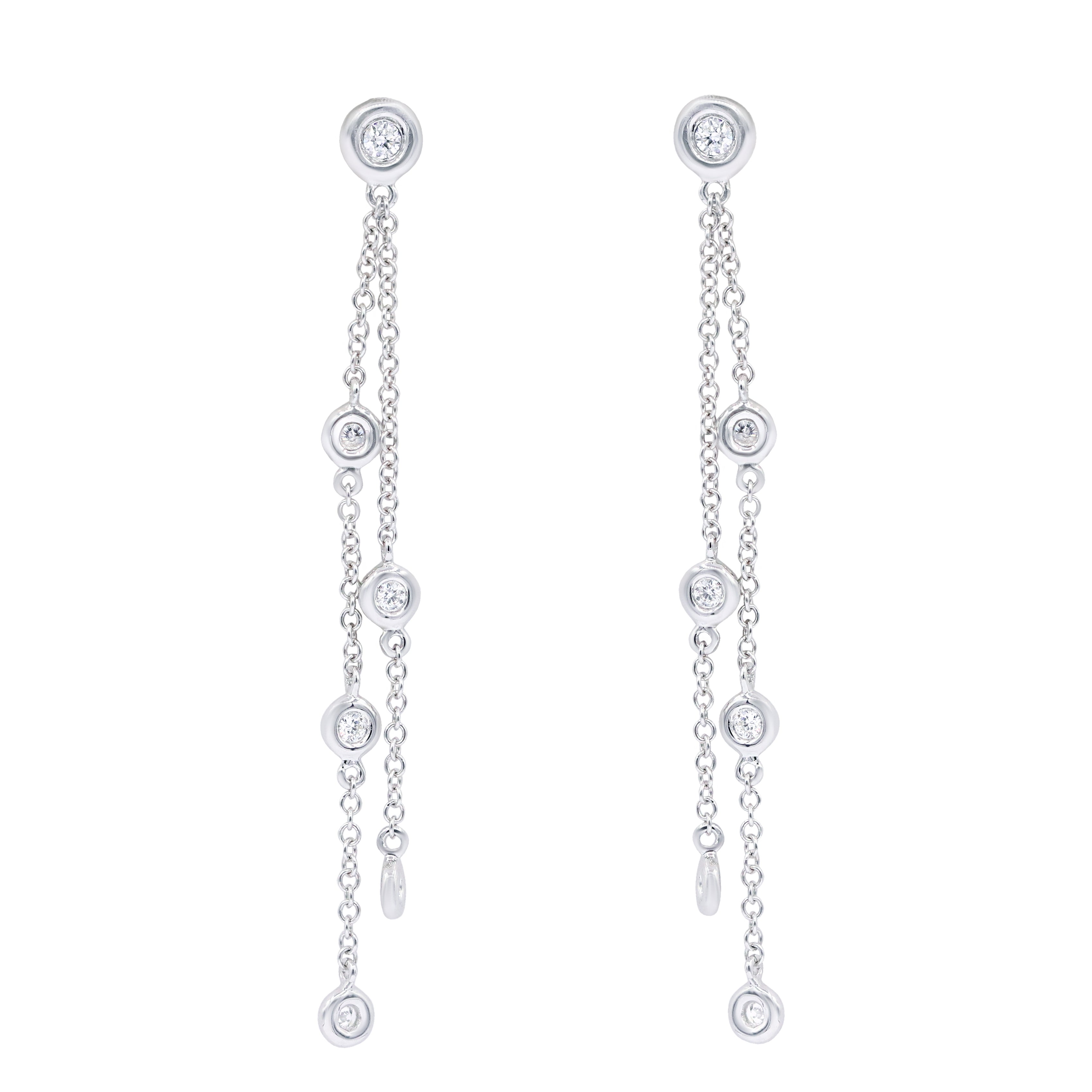 Three Row Diamond By The Yard Earring
