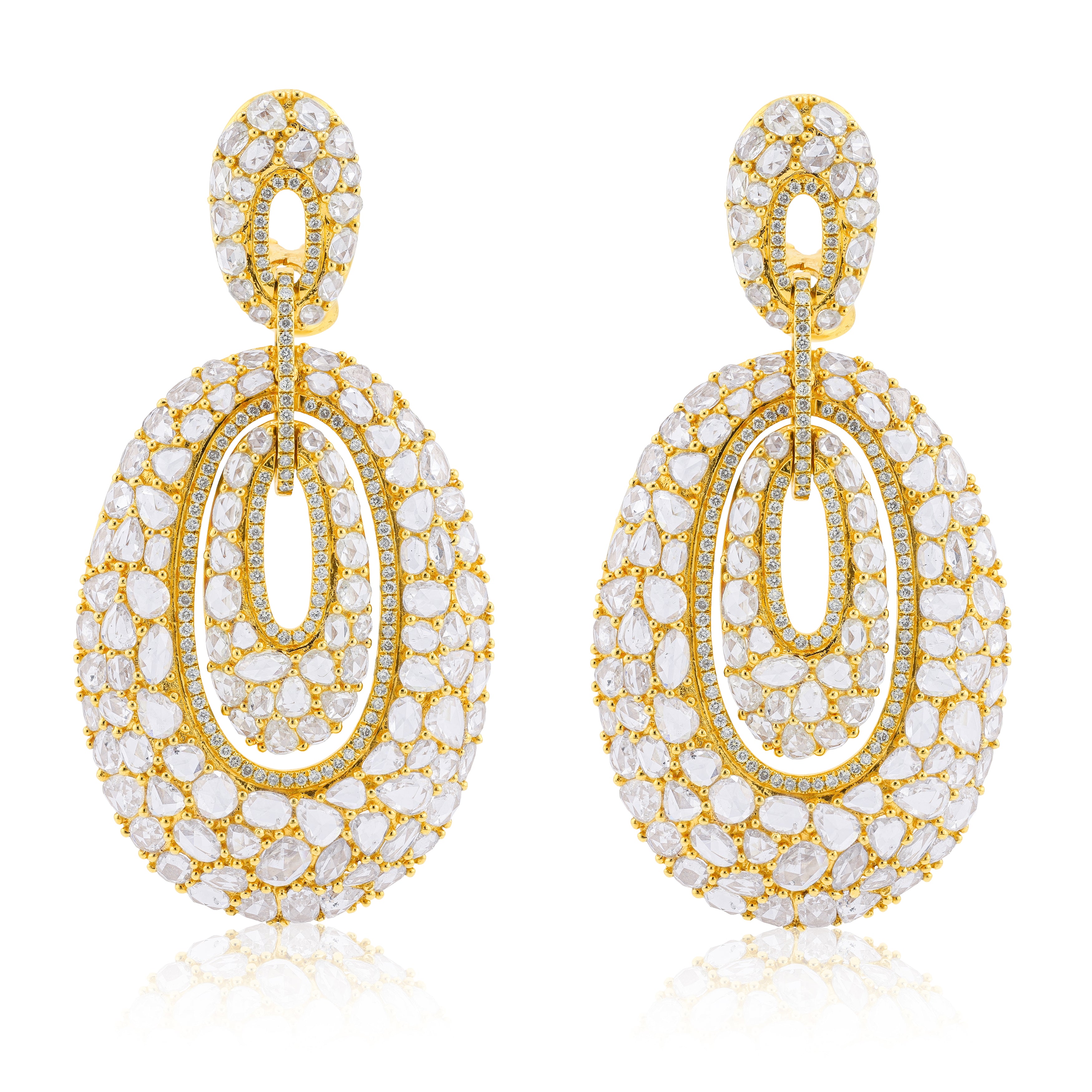 Vintage Rose Cut Diamond Chandelier Earring