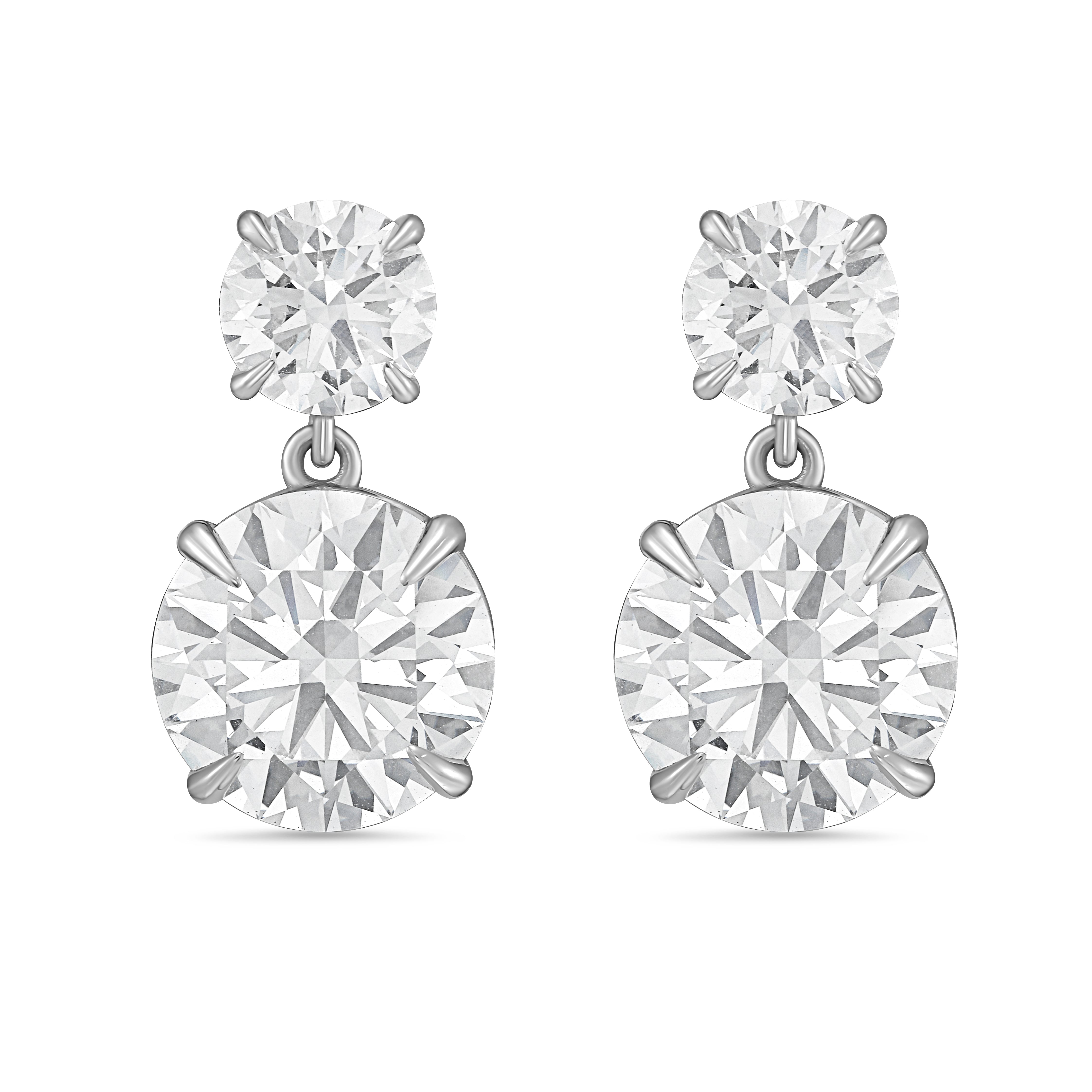 Lab Grown Two Round Diamond Earrings