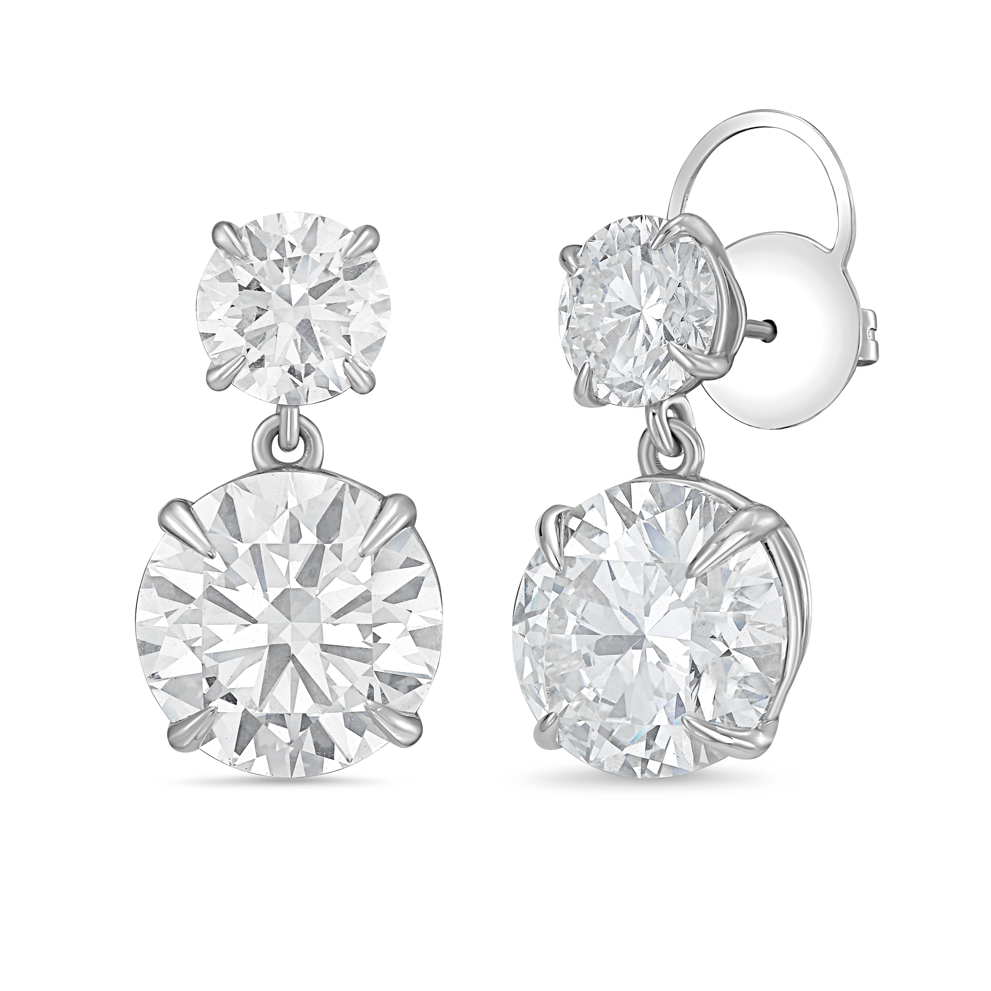 Lab Grown Two Round Diamond Earrings