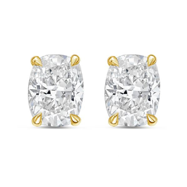 DEF VS clarity cushion stud earrings in rose gold