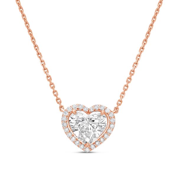 DEF VS heart-cut diamond pendant on adjustable chain