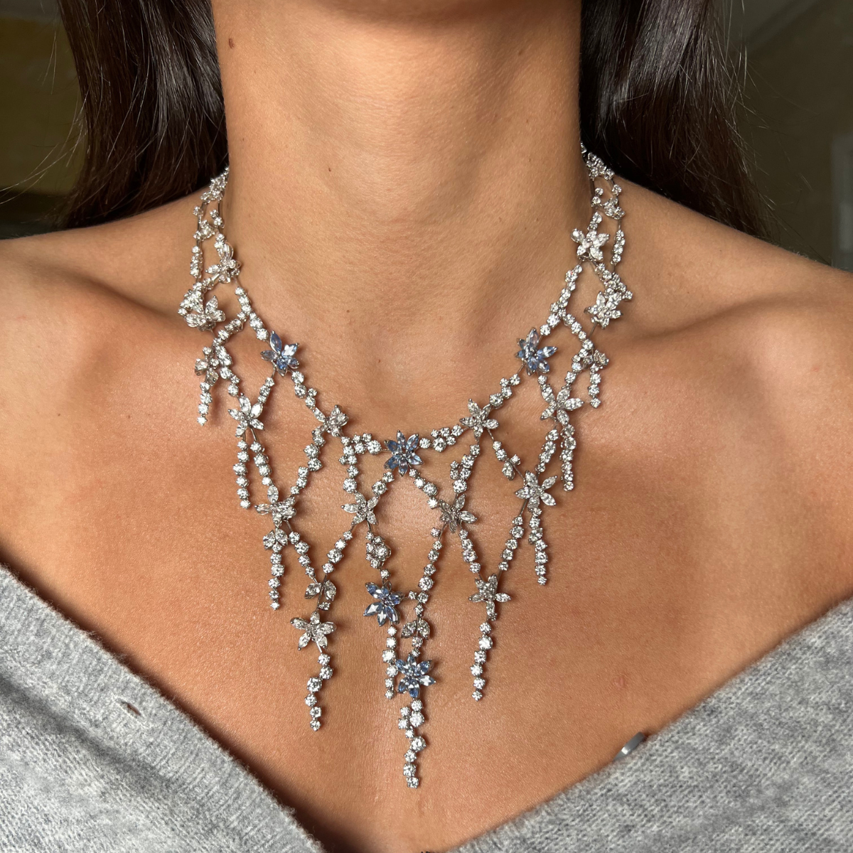 Sapphire Diamond Vine Necklace