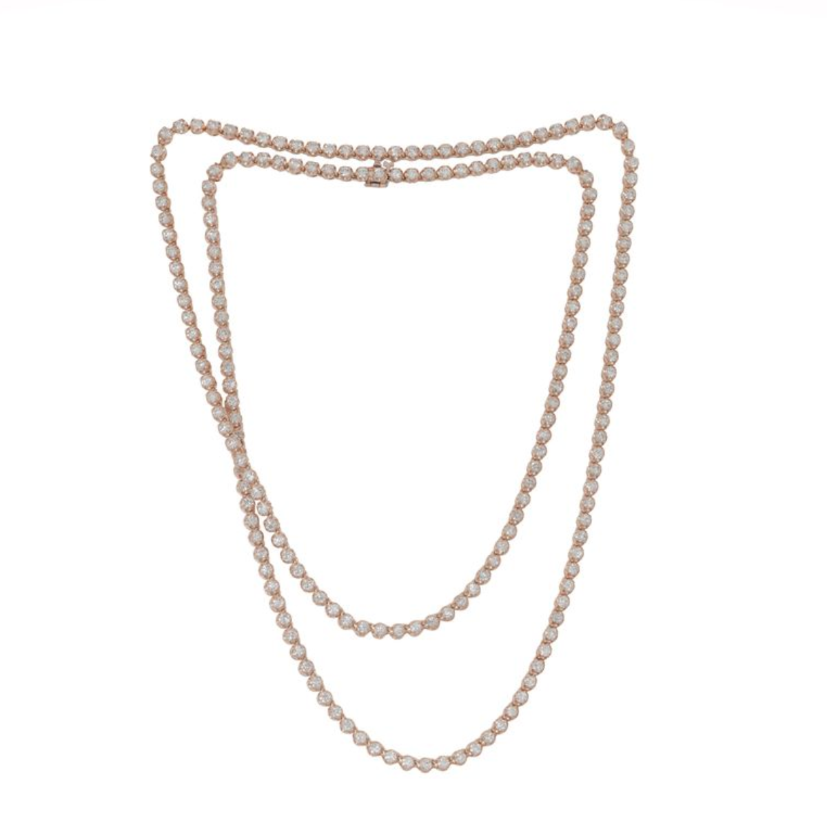 Rose Gold Long Buttercup Tennis Necklace
