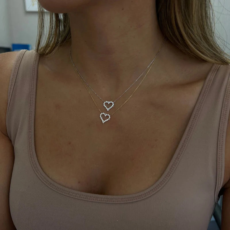 18kt Diamond Open Heart Peandant