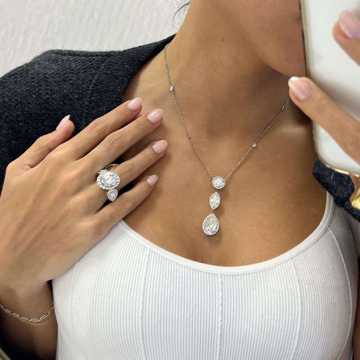 12.63cts Multi-Shaped Diamond By the Yard Pendant