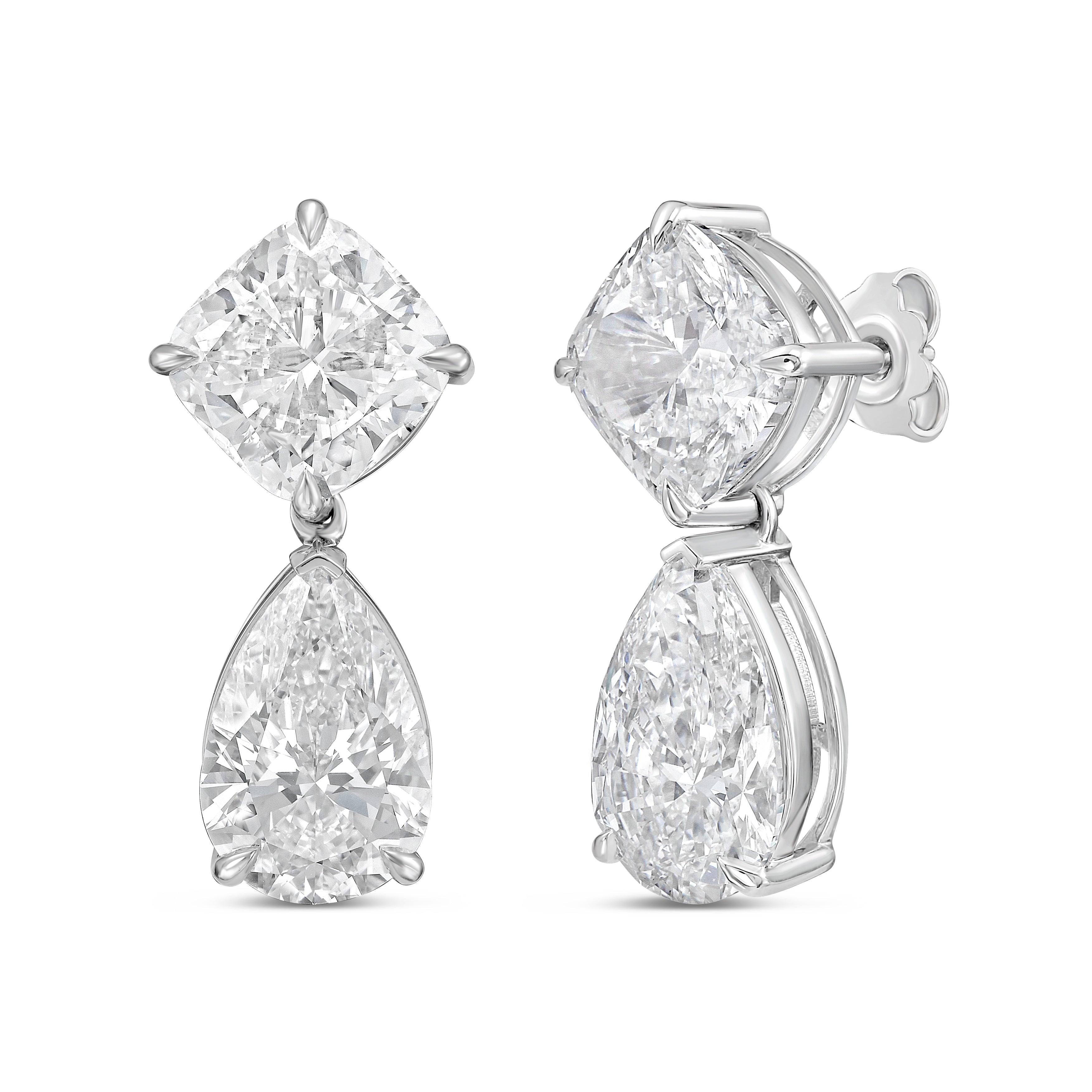 Lab Grown Two Stone Dangle Earrings