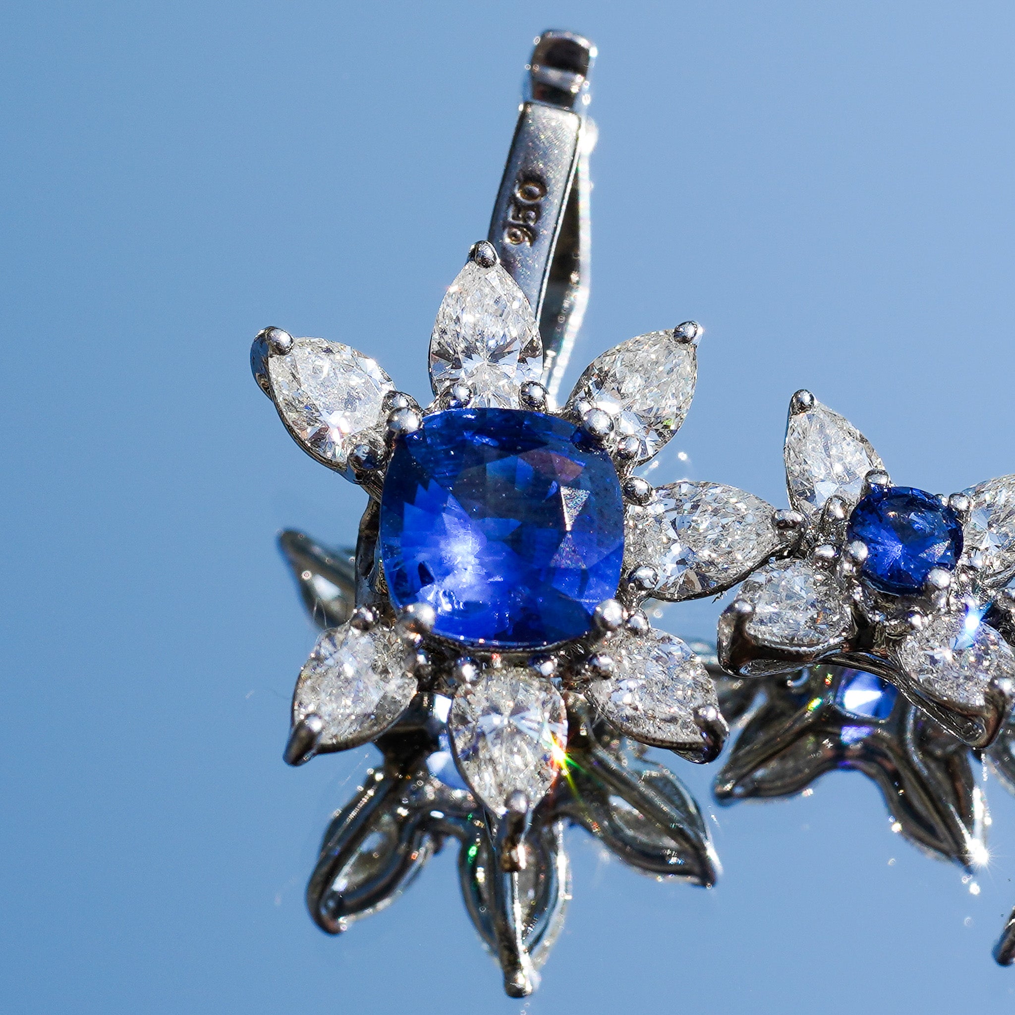Sapphire and Diamond Flower Bracelet