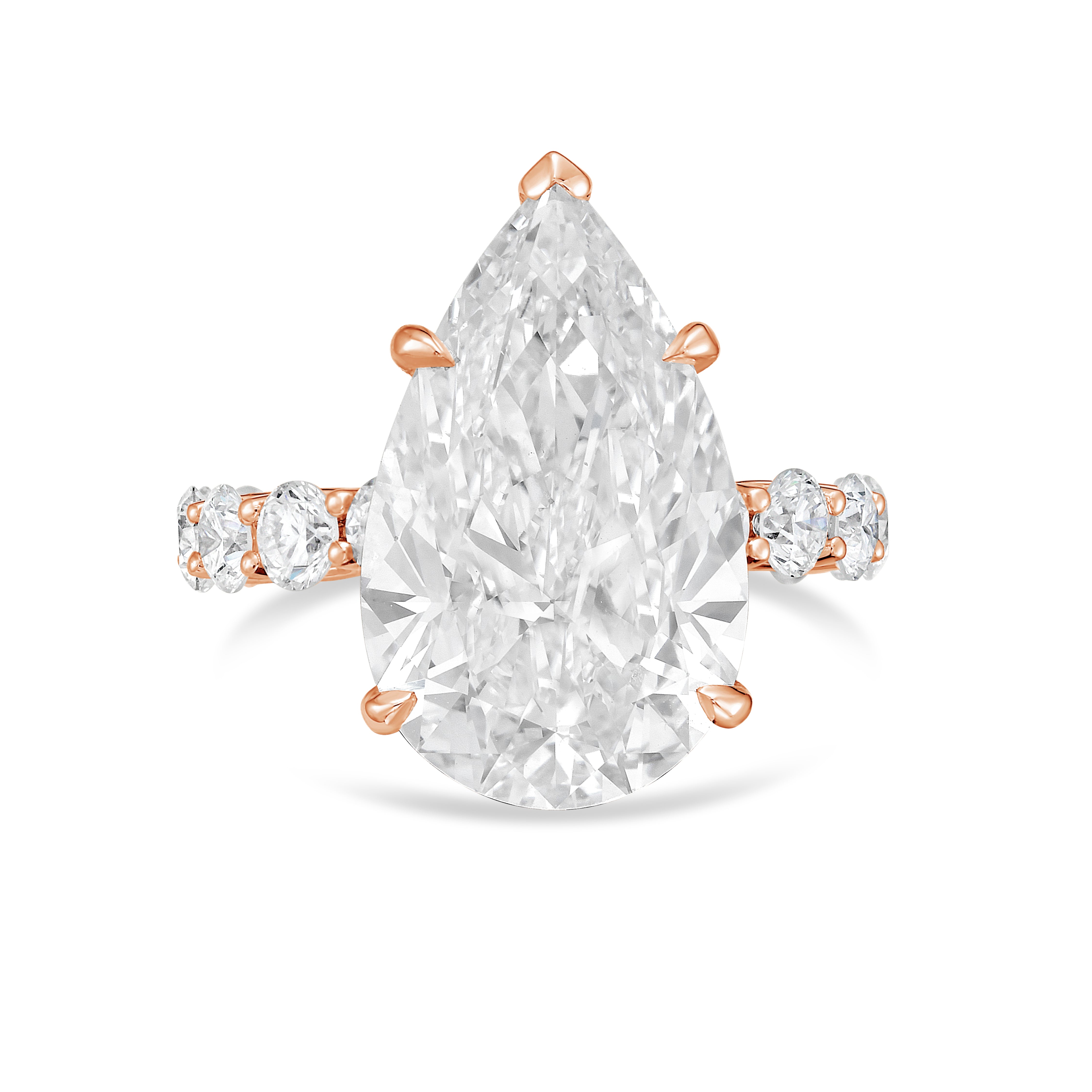 Lab Grown Pear Diamond Engagement Pave Ring