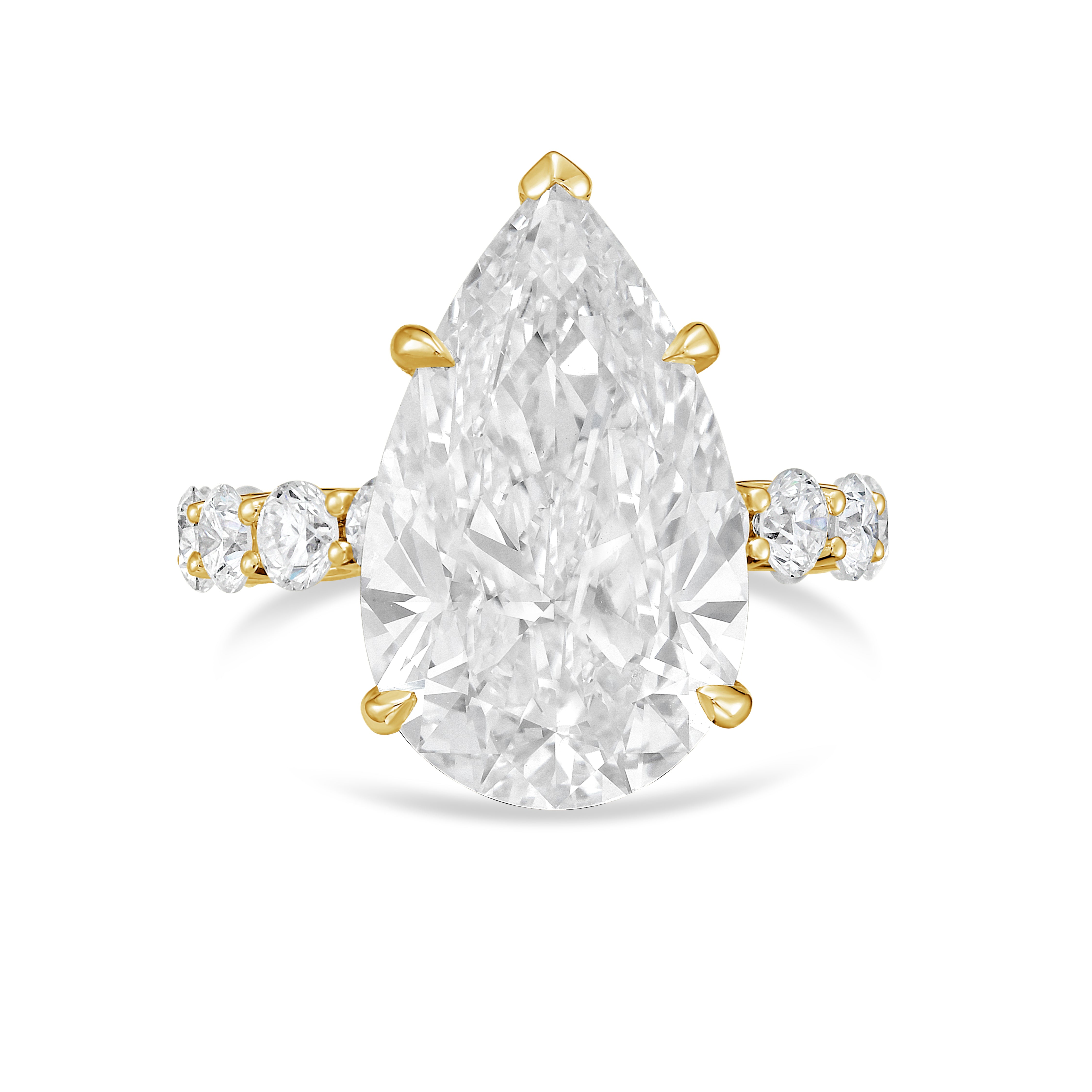 Lab Grown Pear Diamond Engagement Pave Ring