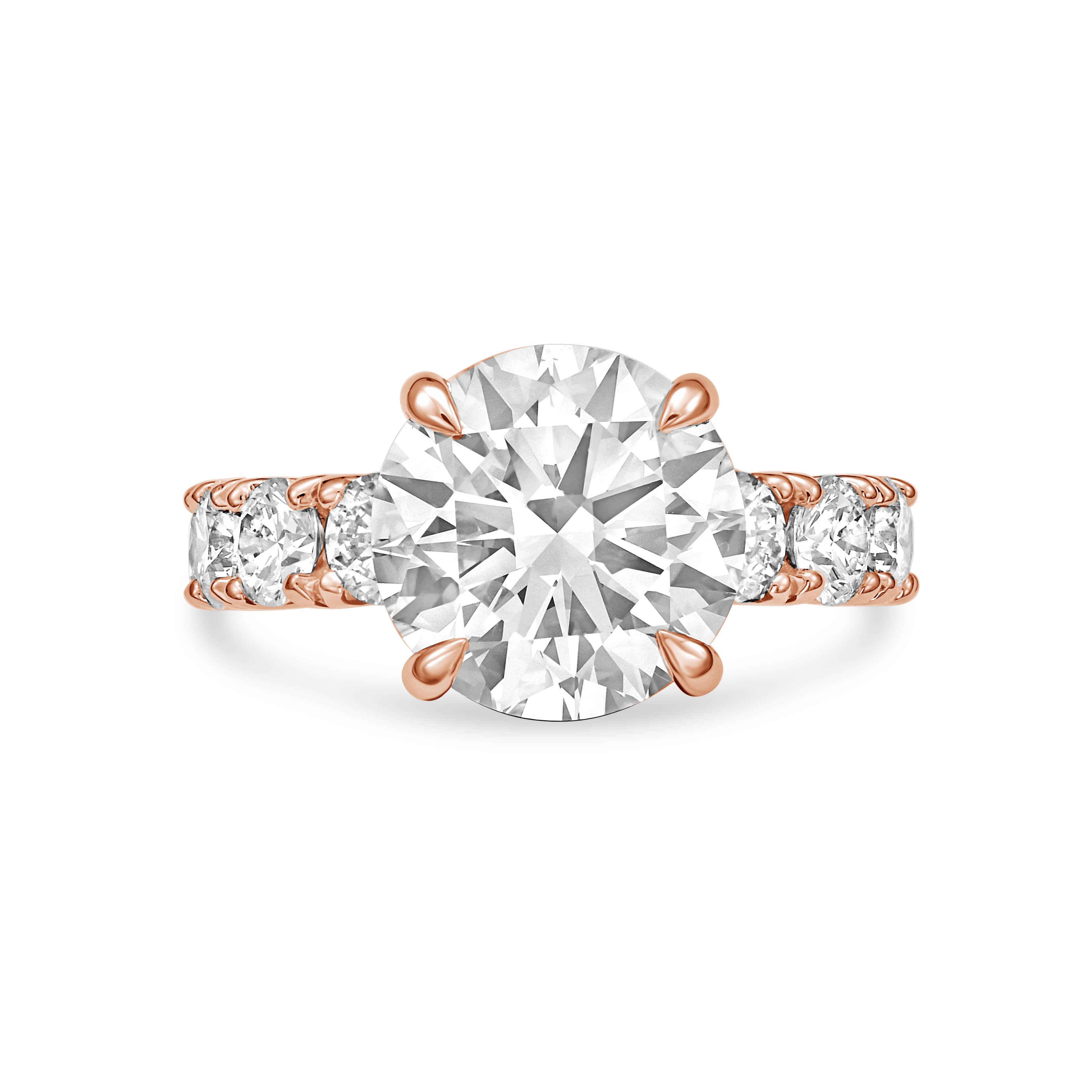 Lab Grown Round Diamond Ring with Accents