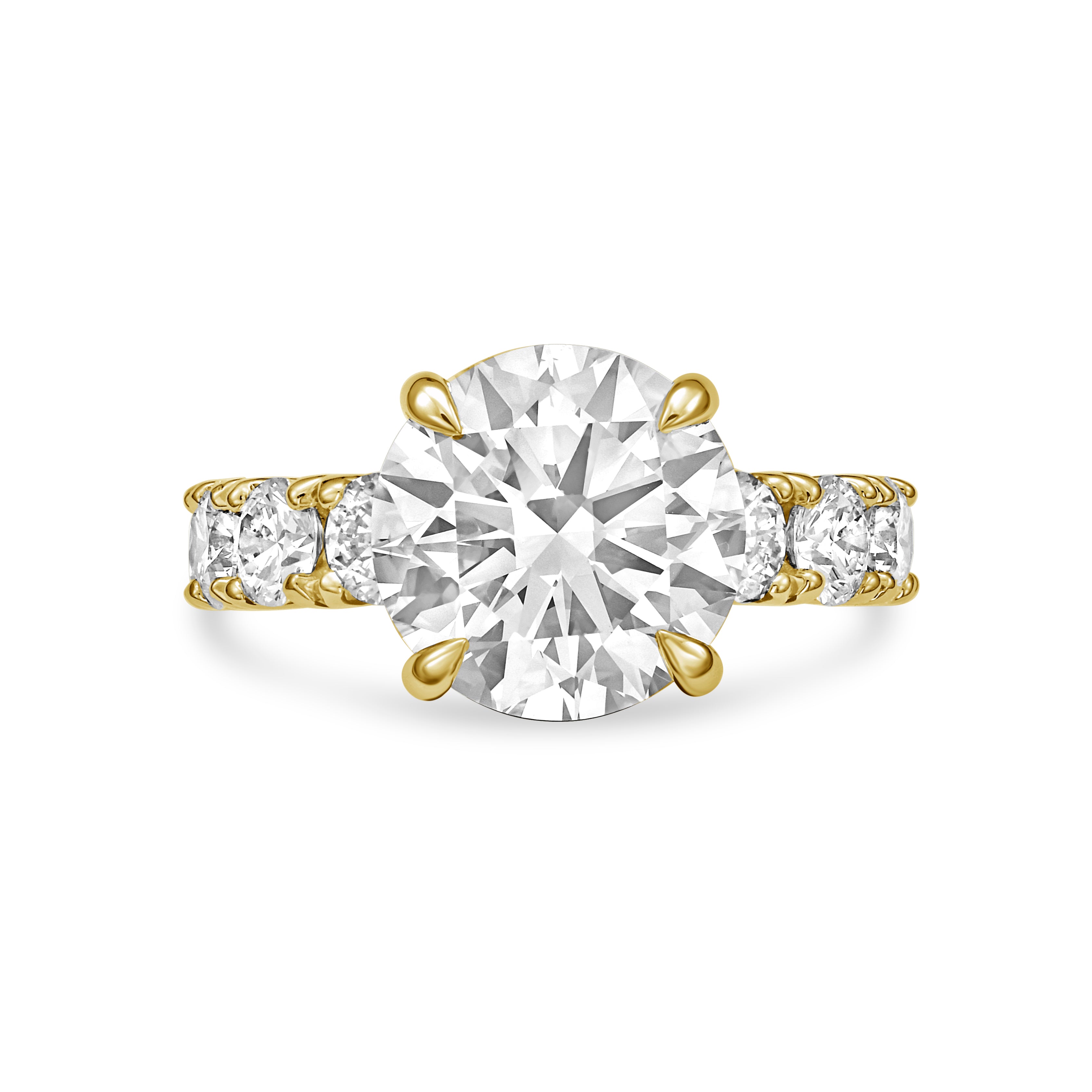 Lab Grown Round Diamond Ring with Accents