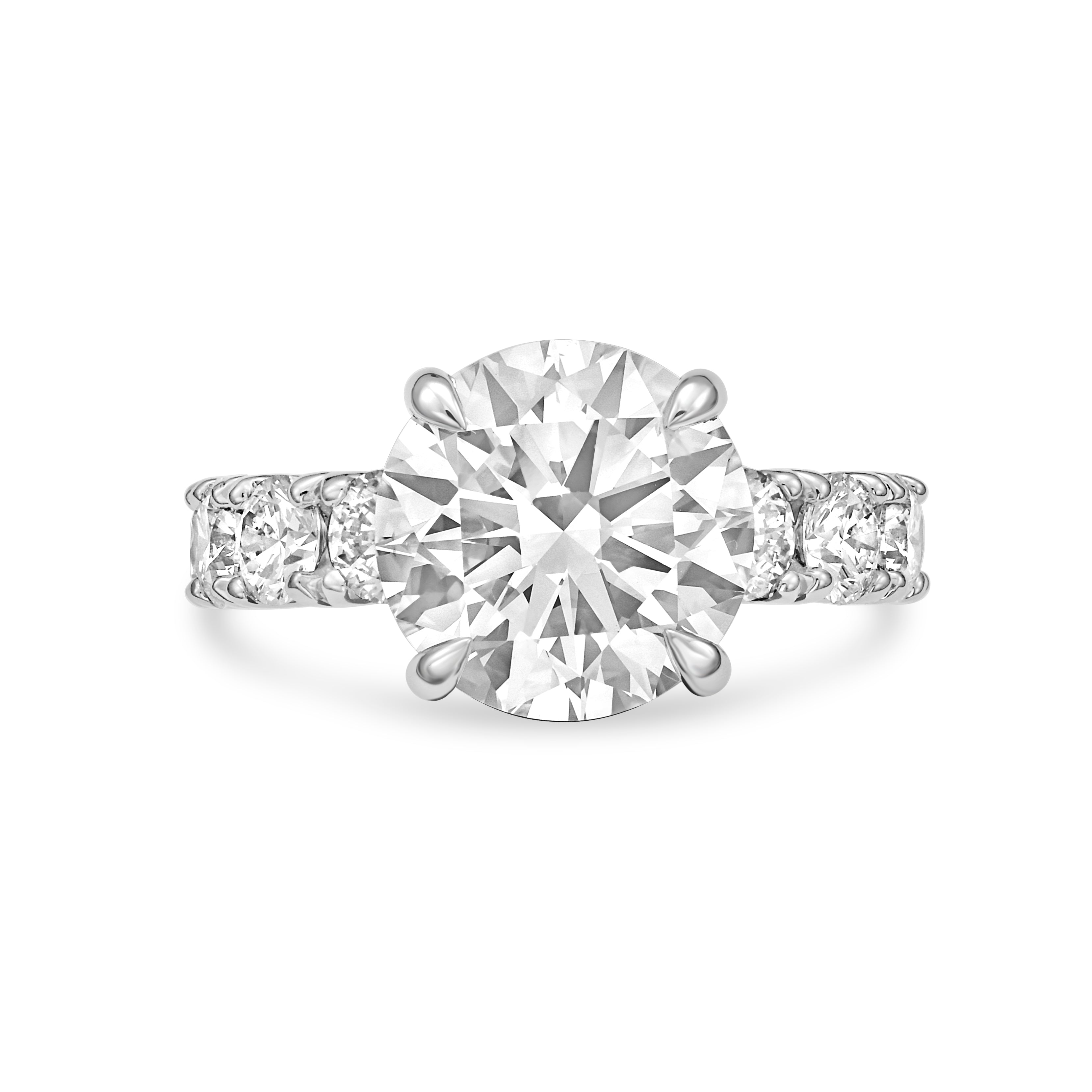 Lab Grown Round Diamond Ring with Accents