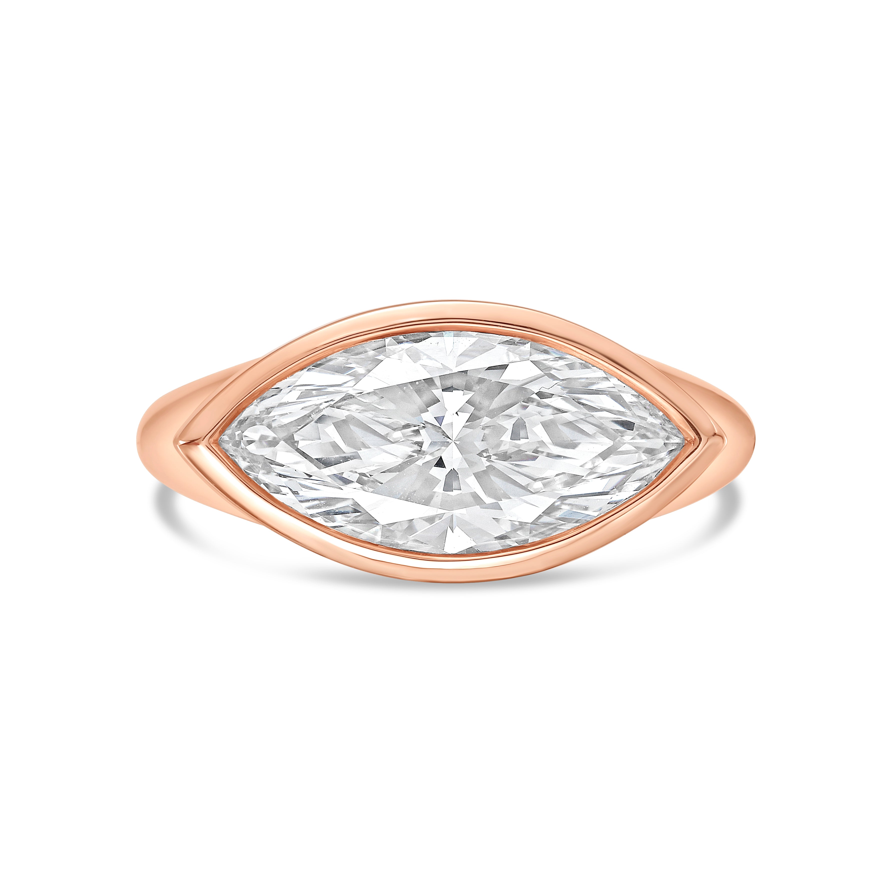 Lab Grown Marquise Diamond Bezel Ring