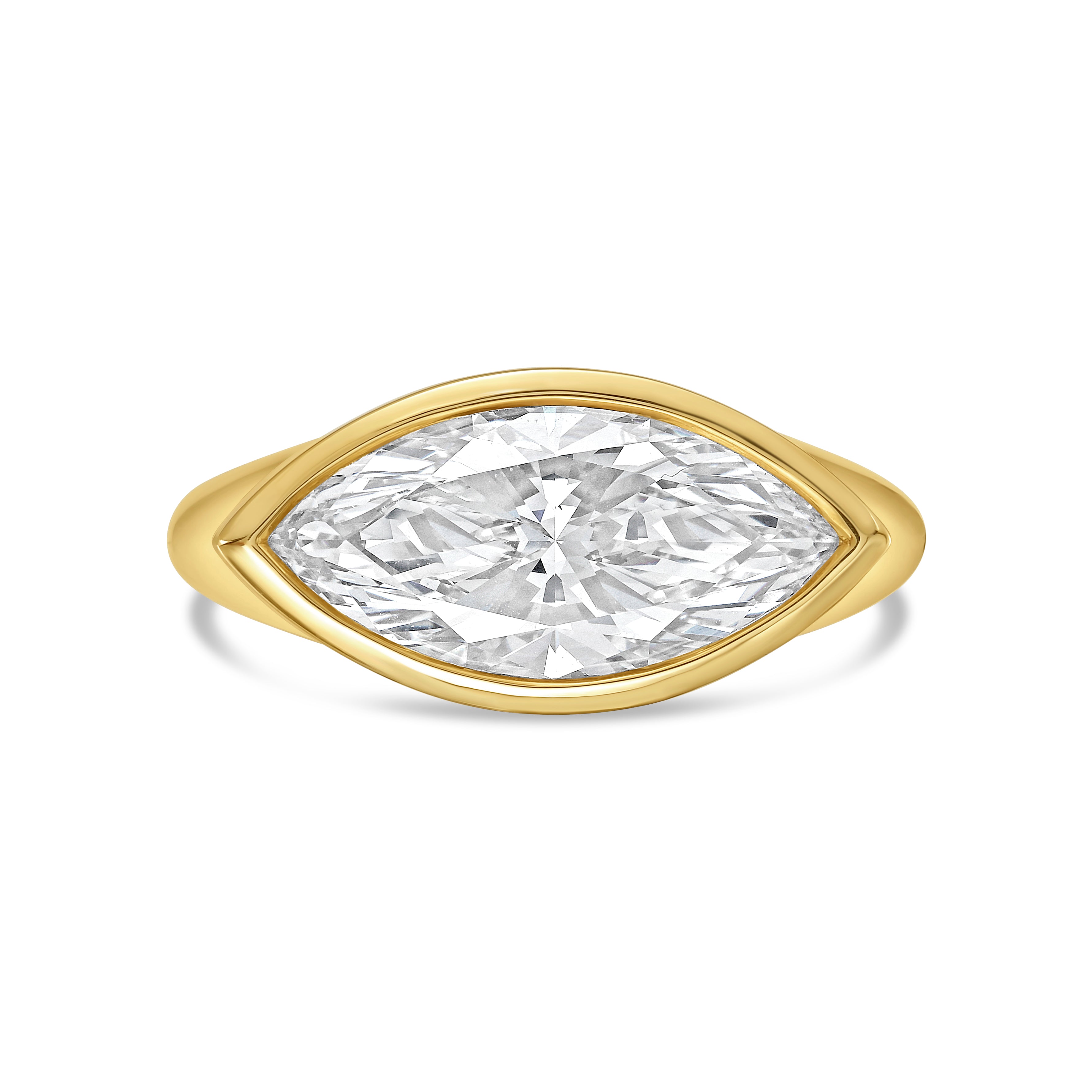 Lab Grown Marquise Diamond Bezel Ring