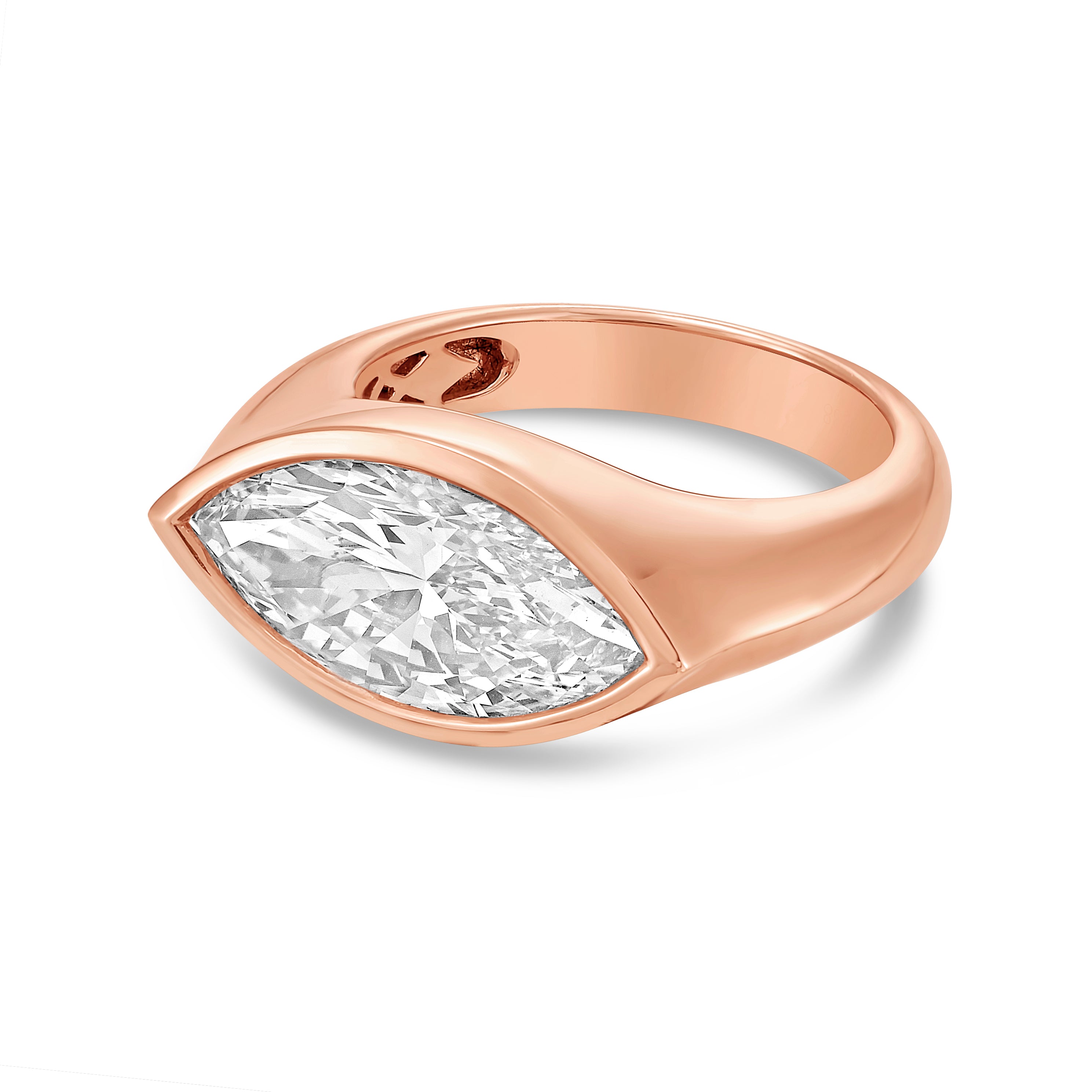 Lab Grown Marquise Diamond Bezel Ring