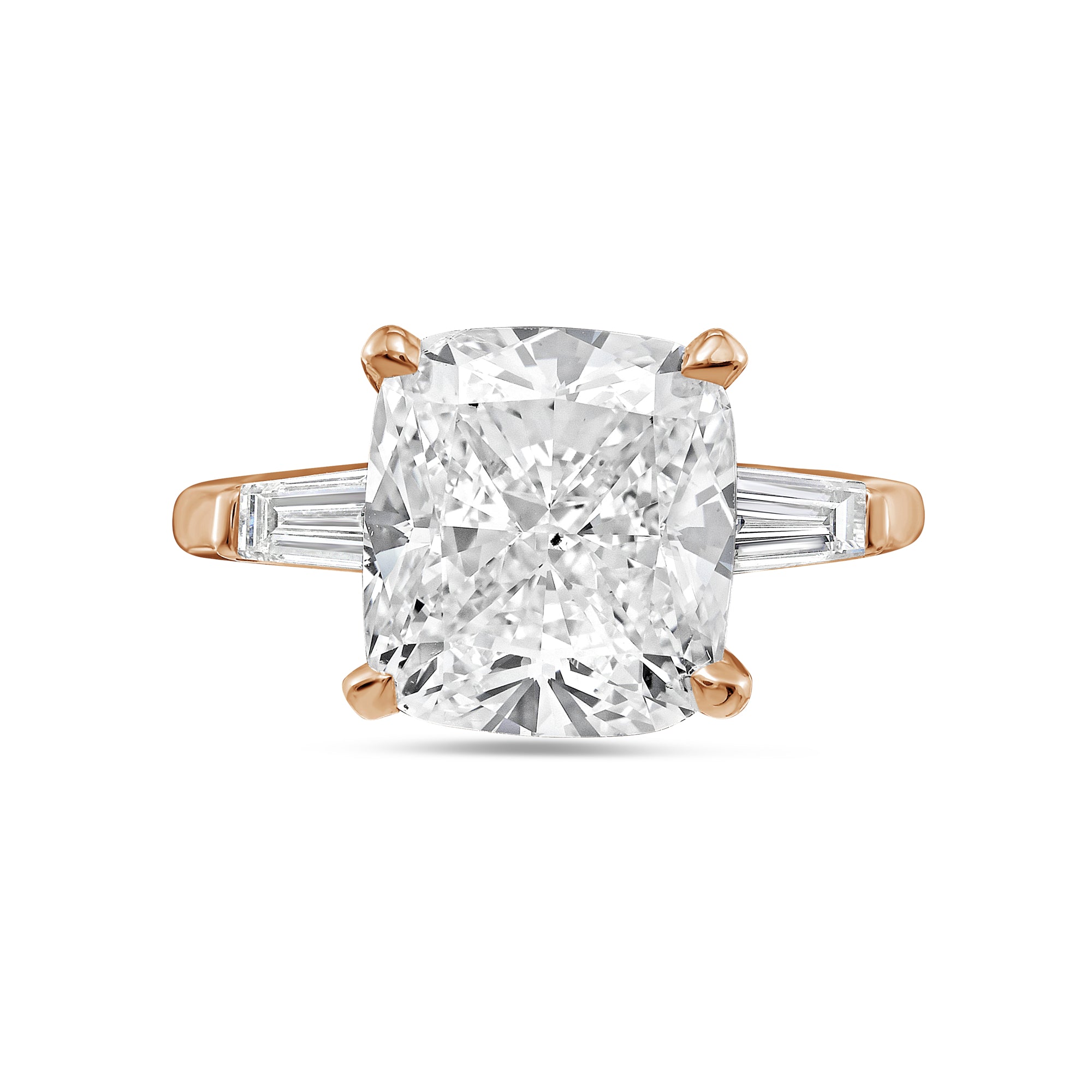 Lab Grown Three Stone Cushion Engagement Ring