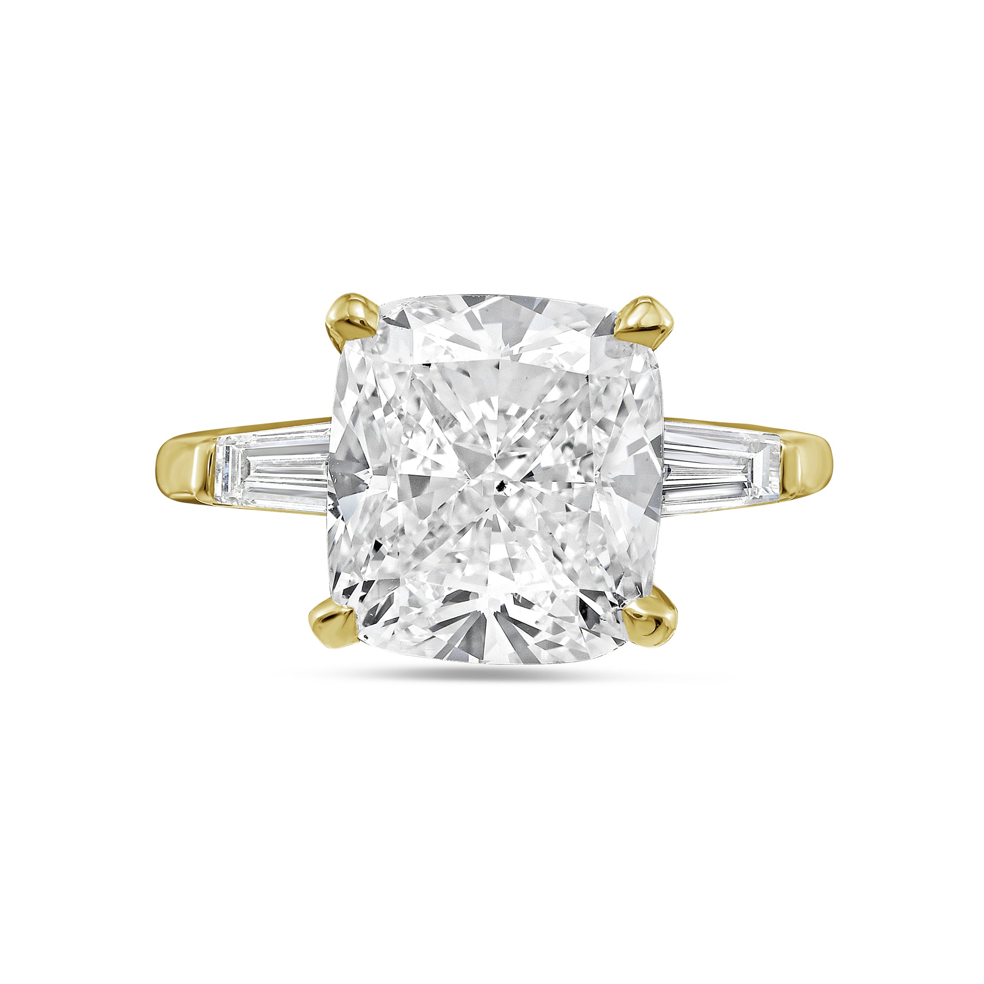 Lab Grown Three Stone Cushion Engagement Ring