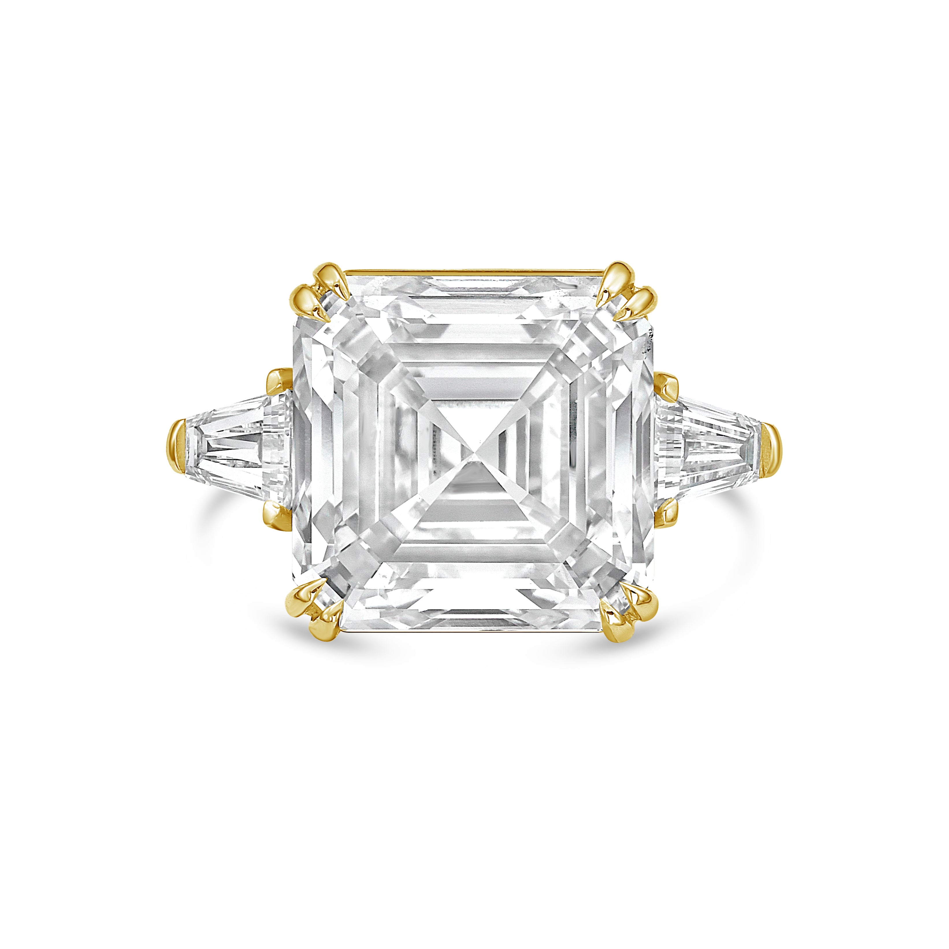 Lab Grown Three Stone Asscher Engagement Ring