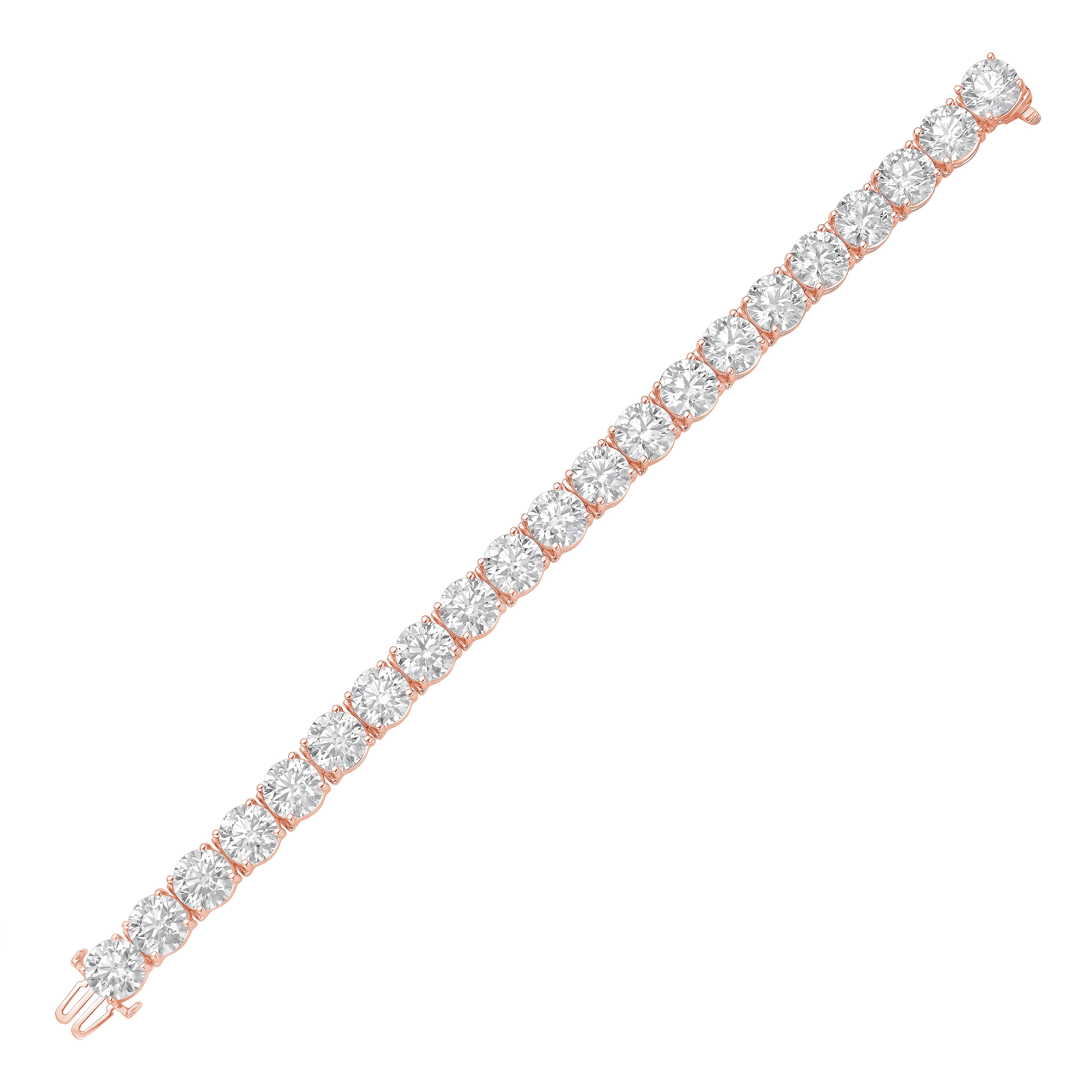 Lab Grown 42 Carat Diamond Round Tennis Bracelet