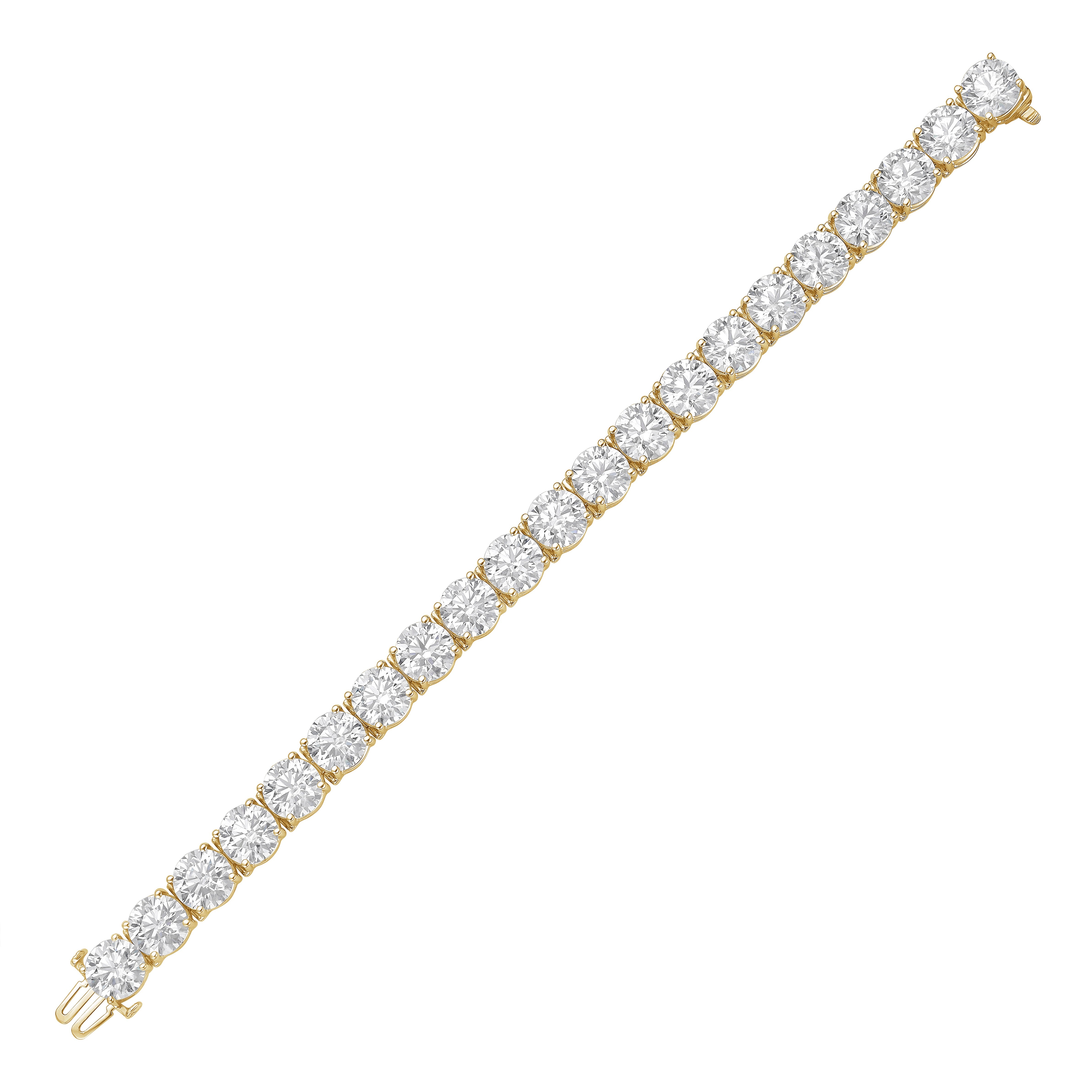 Lab Grown 42 Carat Diamond Round Tennis Bracelet